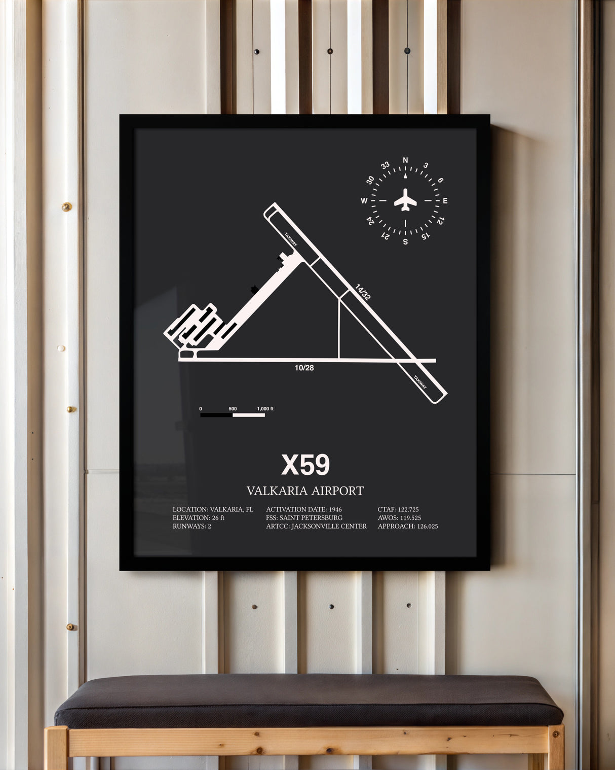 Frame color options for Valkaria Airport Wall Art