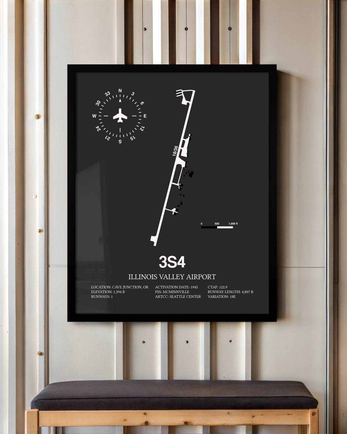 Frame color options for Illinois Valley Airport Wall Art