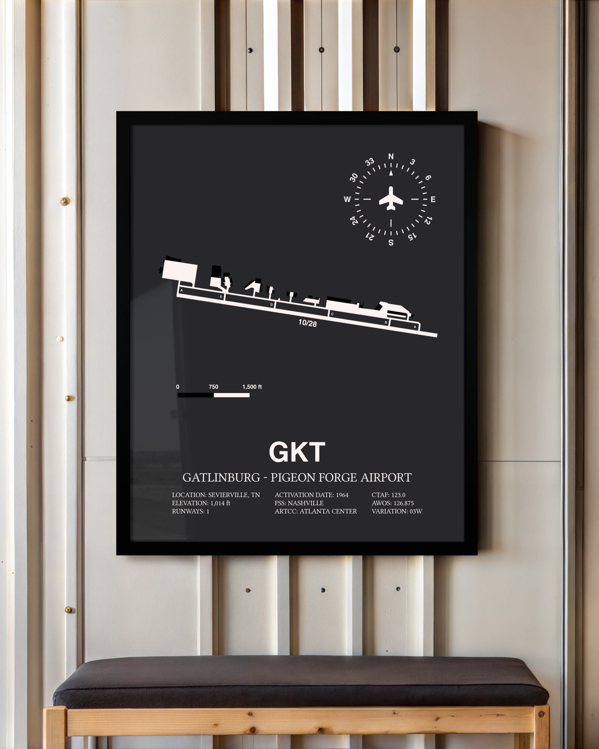 Frame color options for Gatlinburg-Pigeon Forge Airport Wall Art