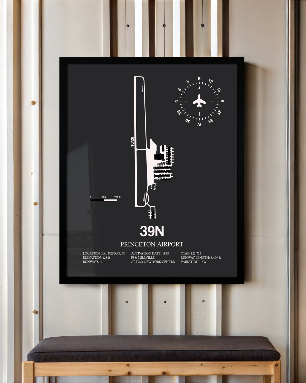 Frame color options for Princeton Airport Wall Art