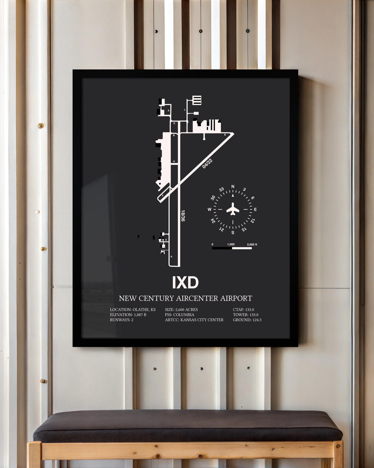 Frame color options for New Century Aircenter Airport Wall Art