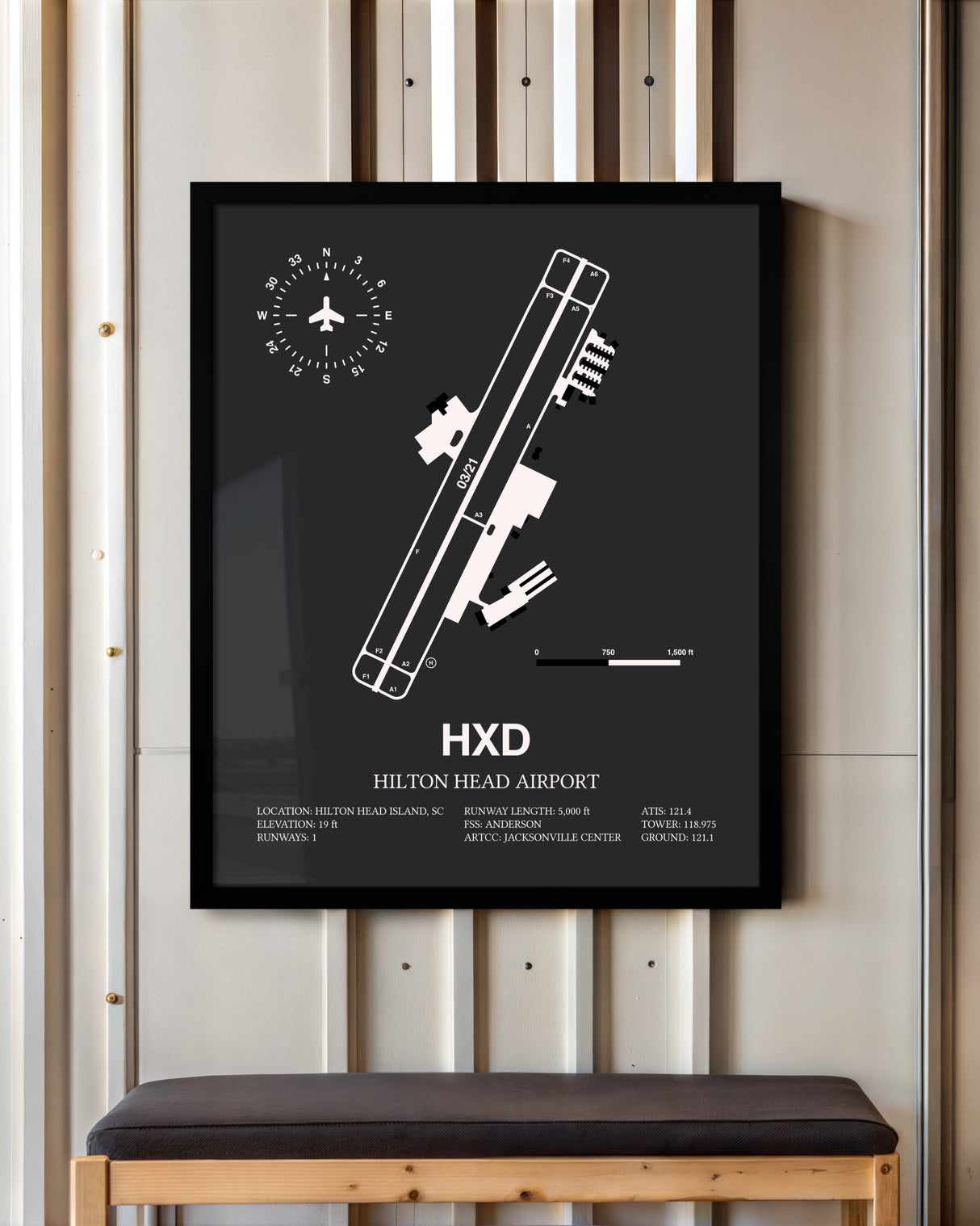 Frame color options for Hilton Head Airport Wall Art