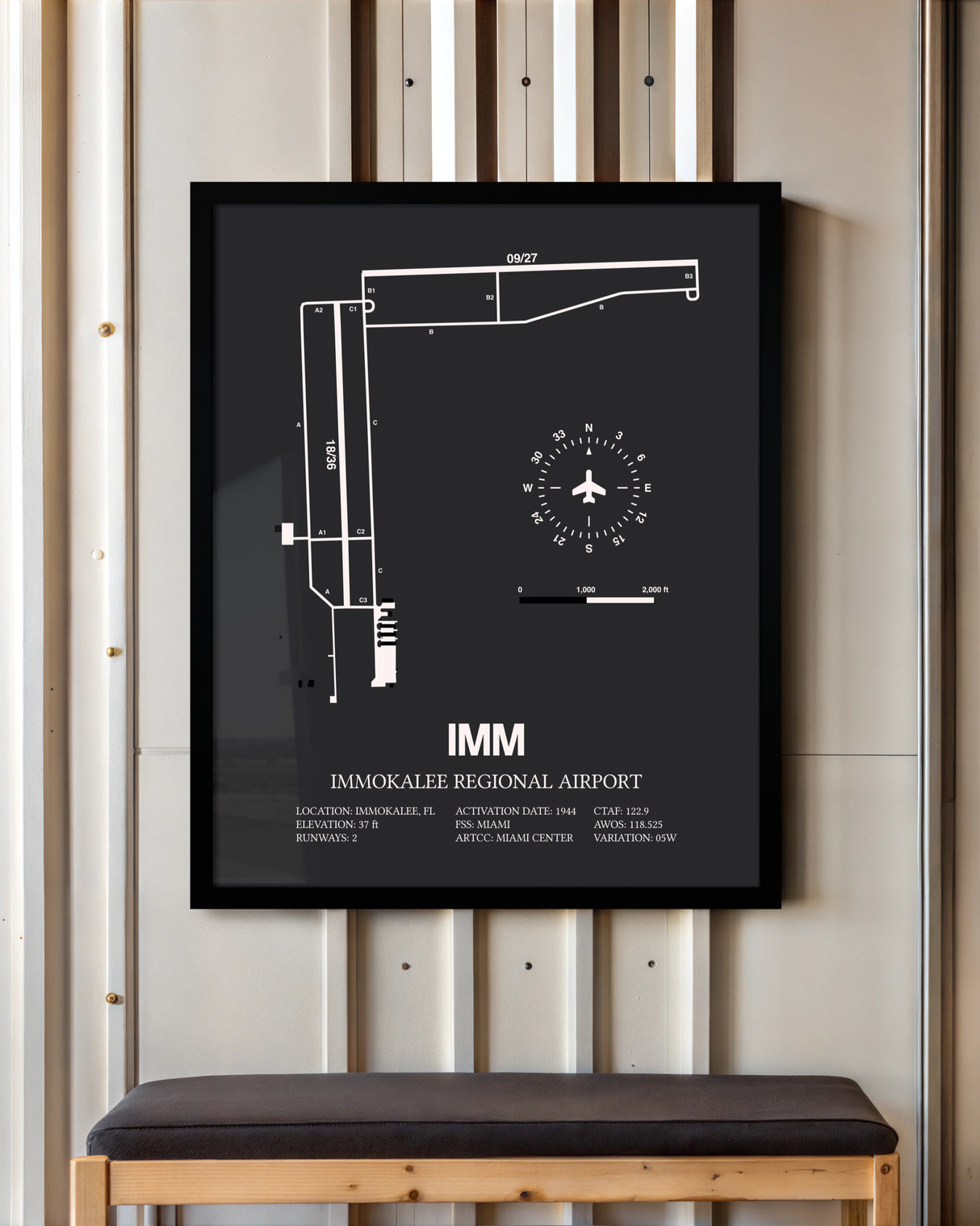 Frame color options for Immokalee Regional Airport Wall Art