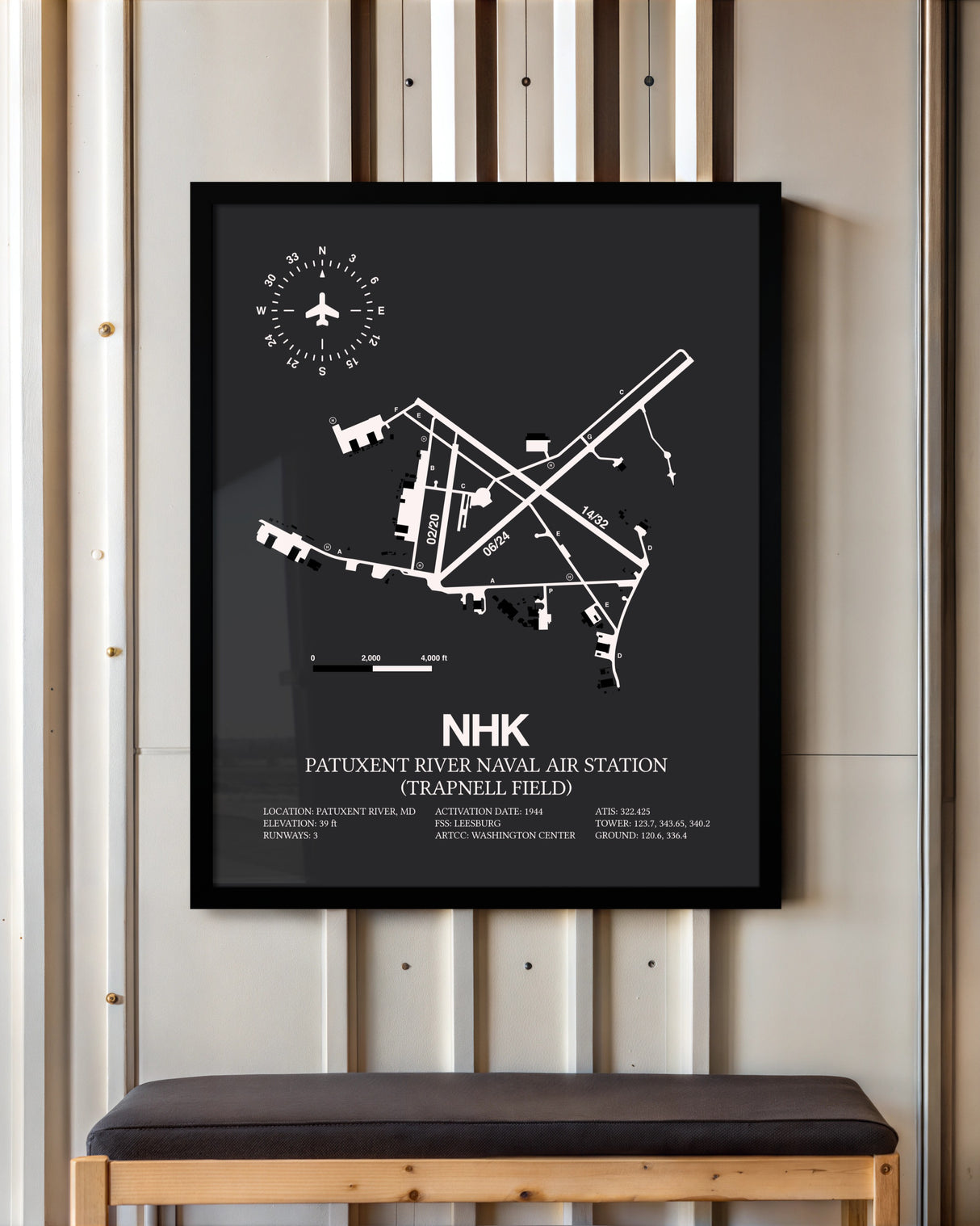 Frame color options for Patuxent River Naval Air Station (Trapnell Field) Wall Art