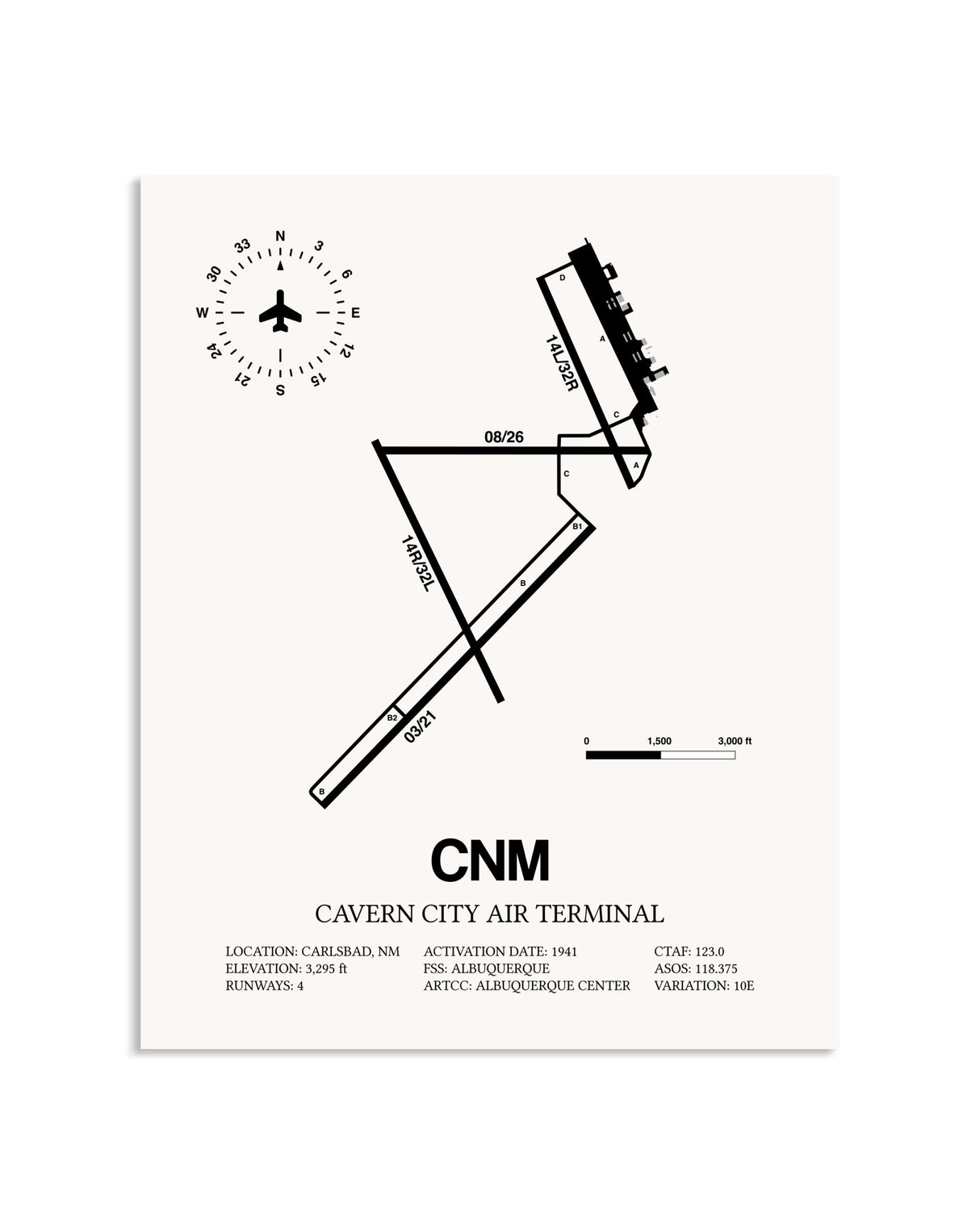 Gray Cavern City Air Terminal framed poster displayed in an airplane hangar