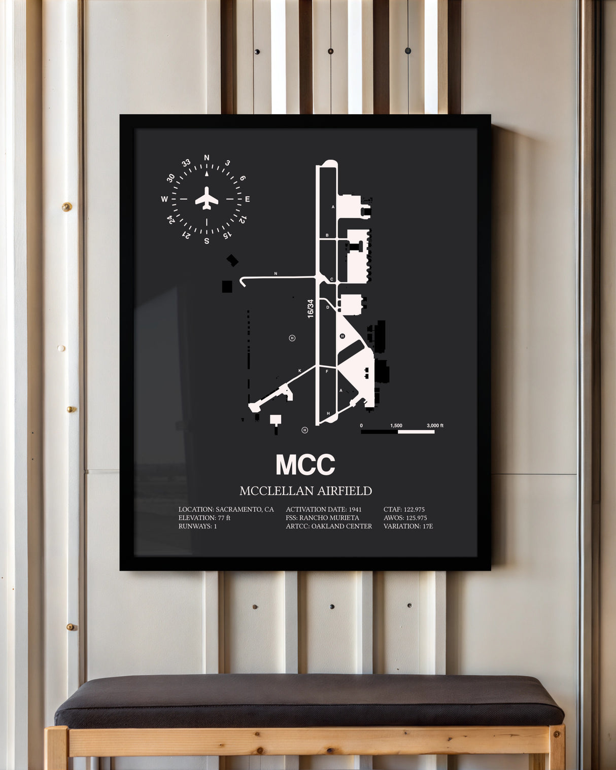 Frame color options for McClellan Airfield Wall Art