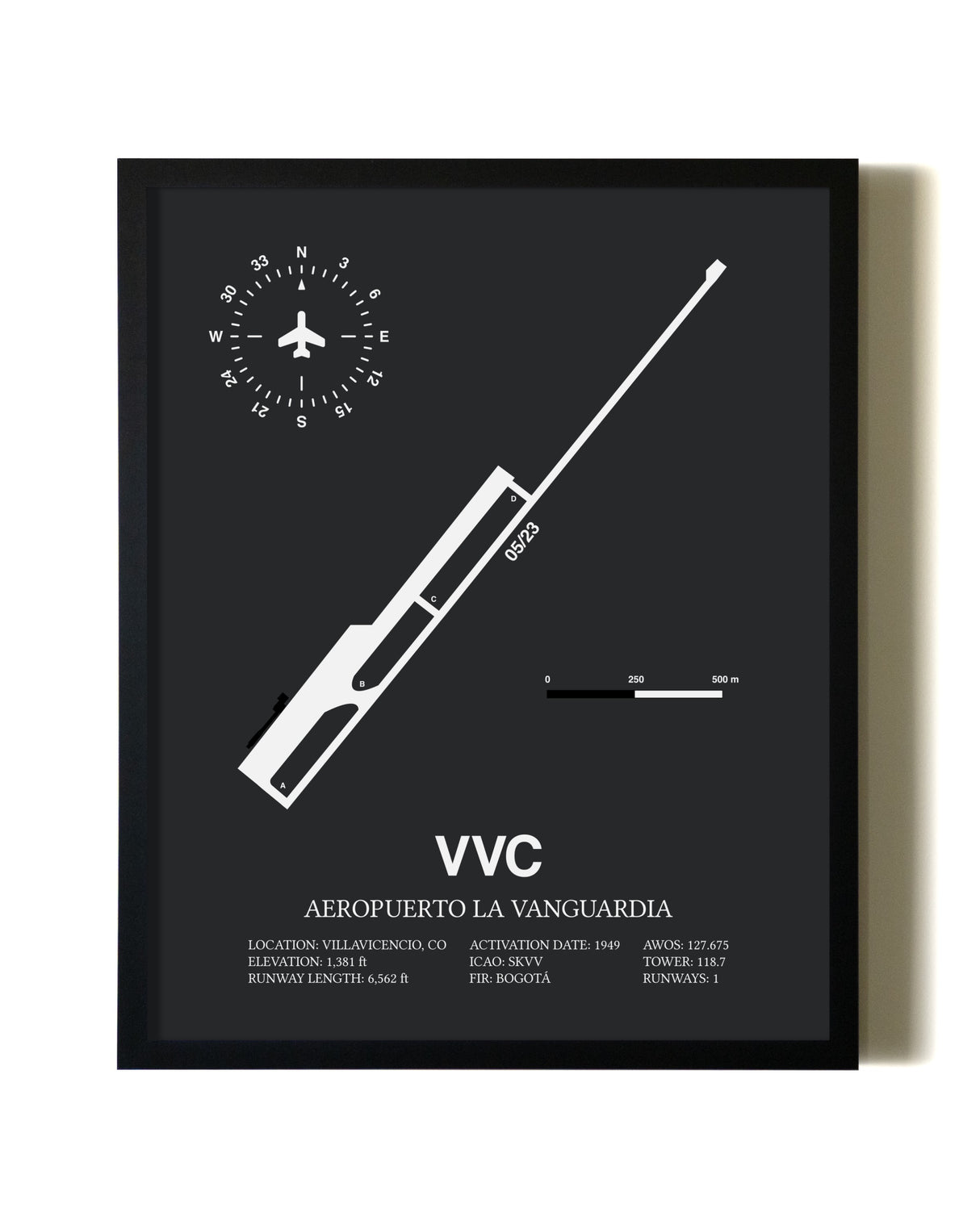 Unframed Aeropuerto La Vanguardia map print poster