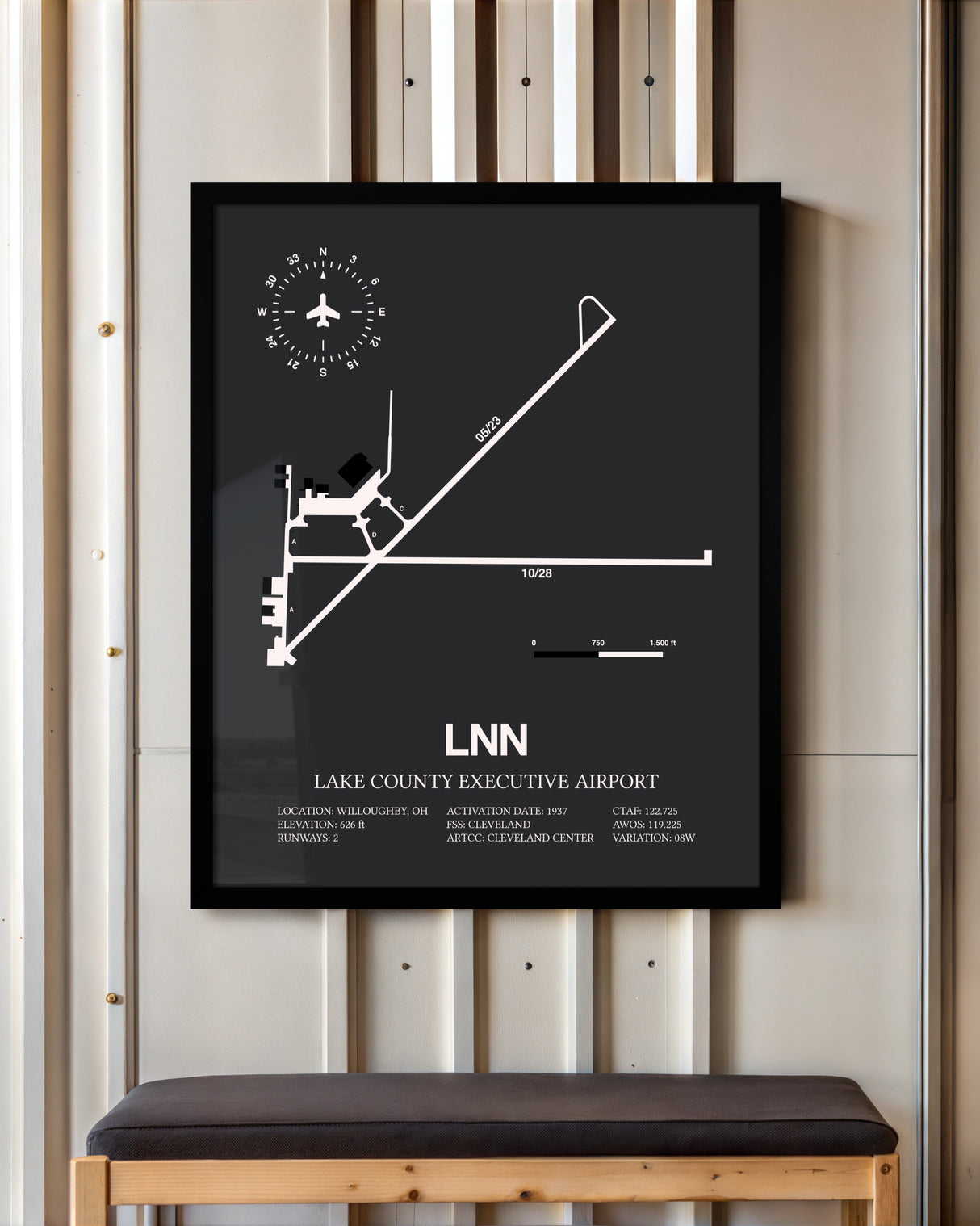 Frame color options for Lake County Executive Airport Wall Art