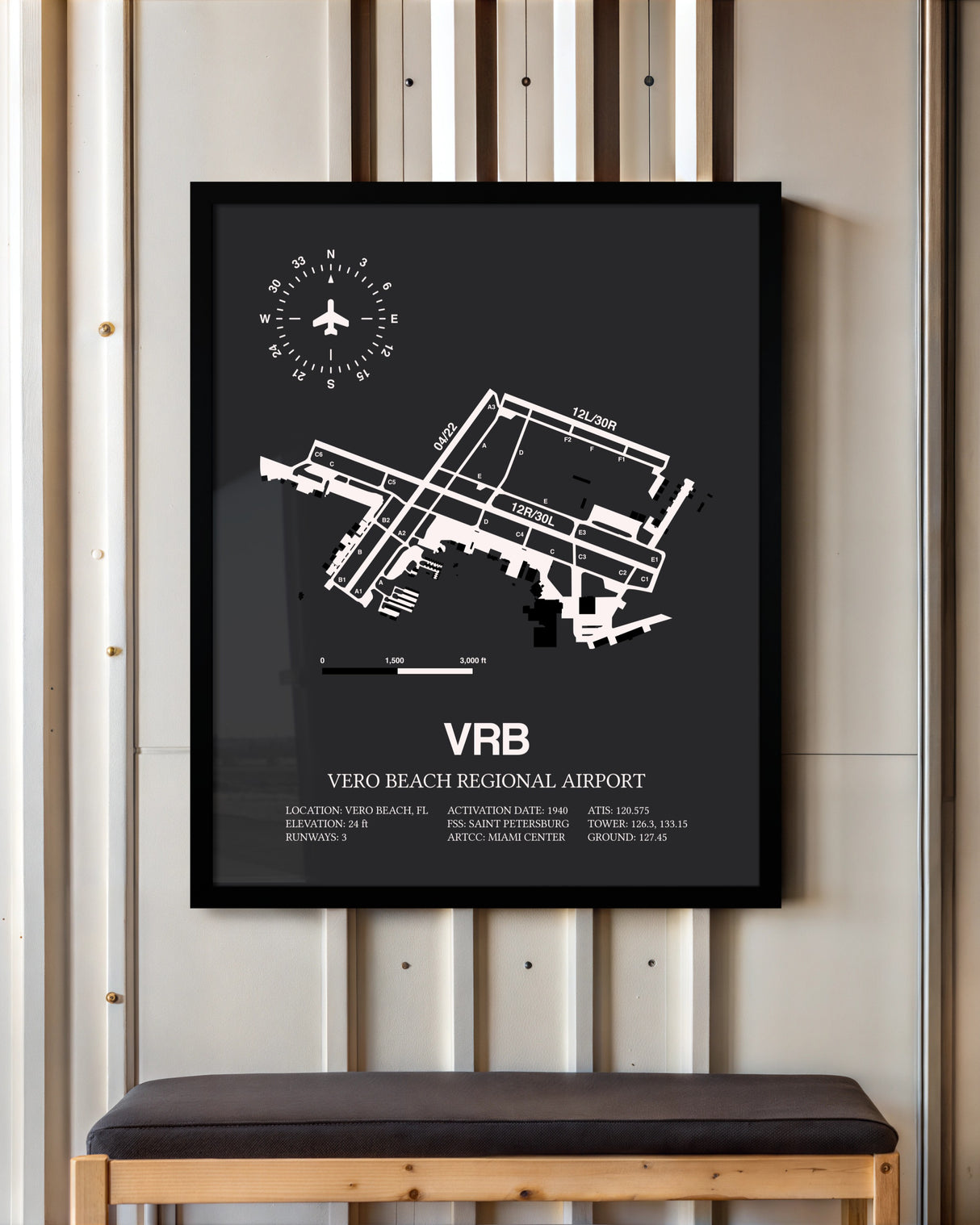 Frame color options for Vero Beach Regional Airport Wall Art