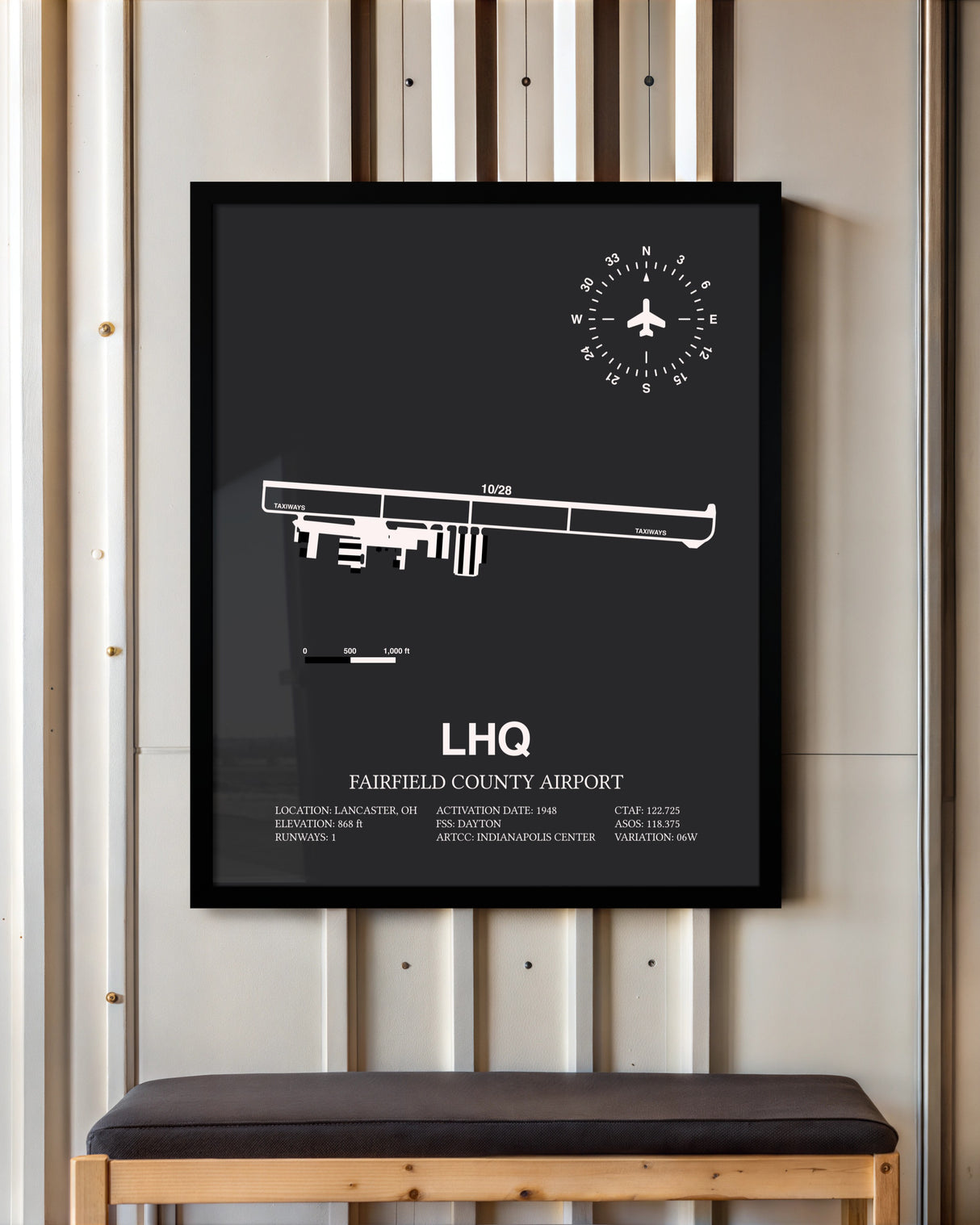 Frame color options for Fairfield County Airport Wall Art