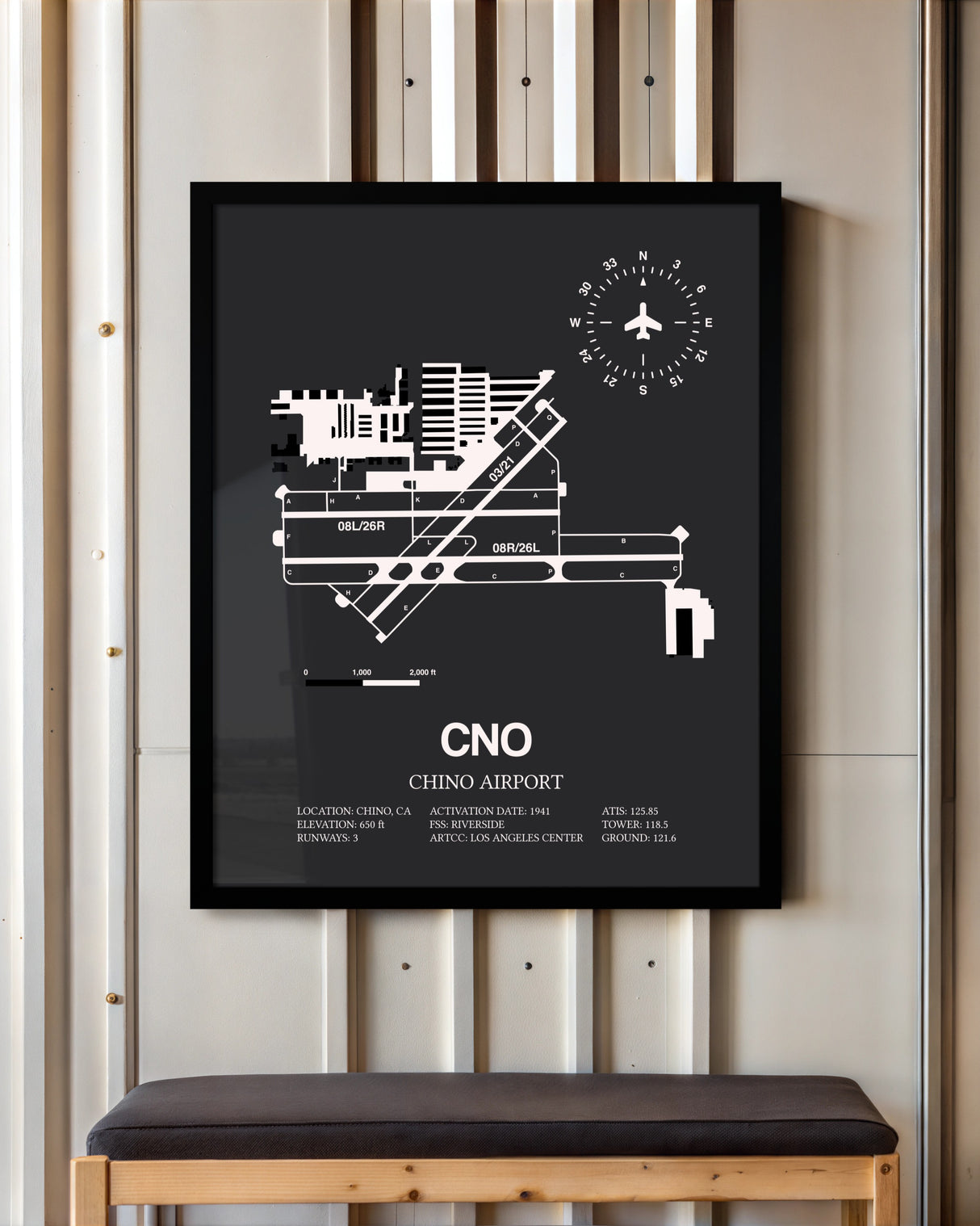 Frame color options for Chino Airport Wall Art