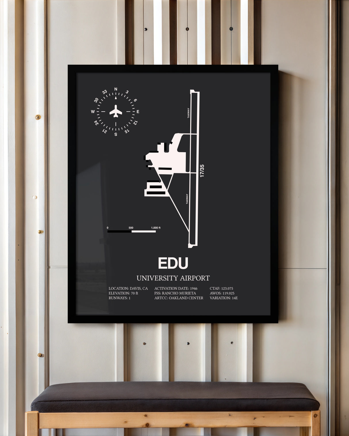 Frame color options for University Airport Wall Art