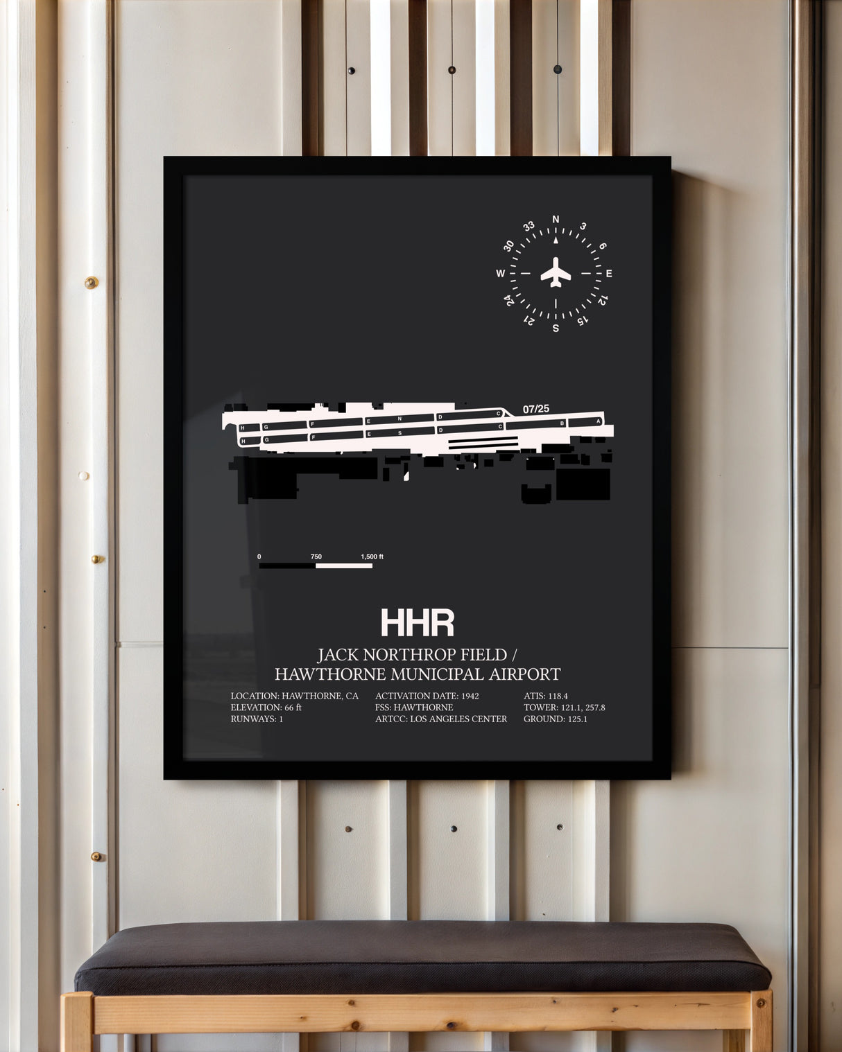 Frame color options for Jack Northrop Field / Hawthorne Municipal Airport Wall Art