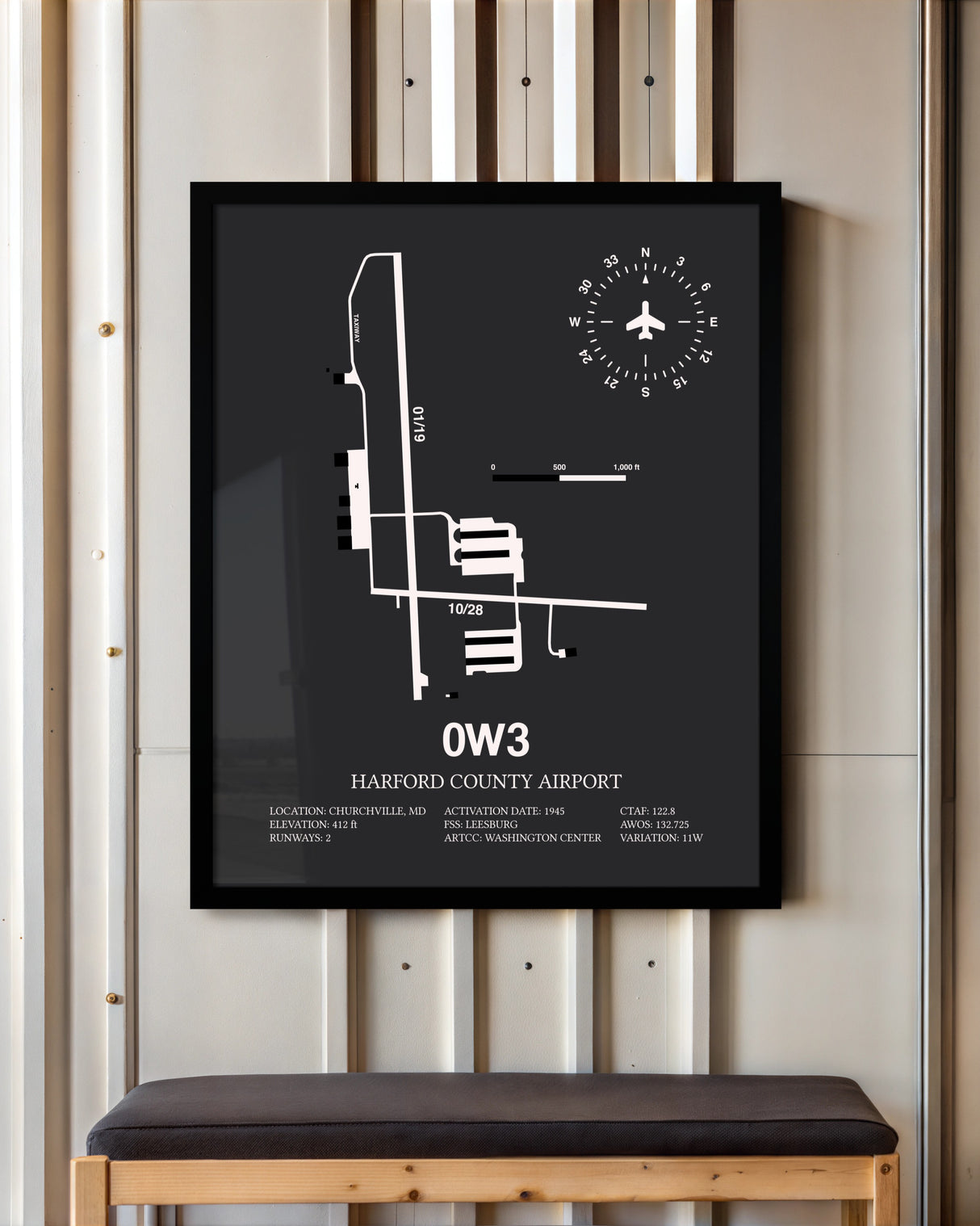 Frame color options for Harford County Airport Wall Art
