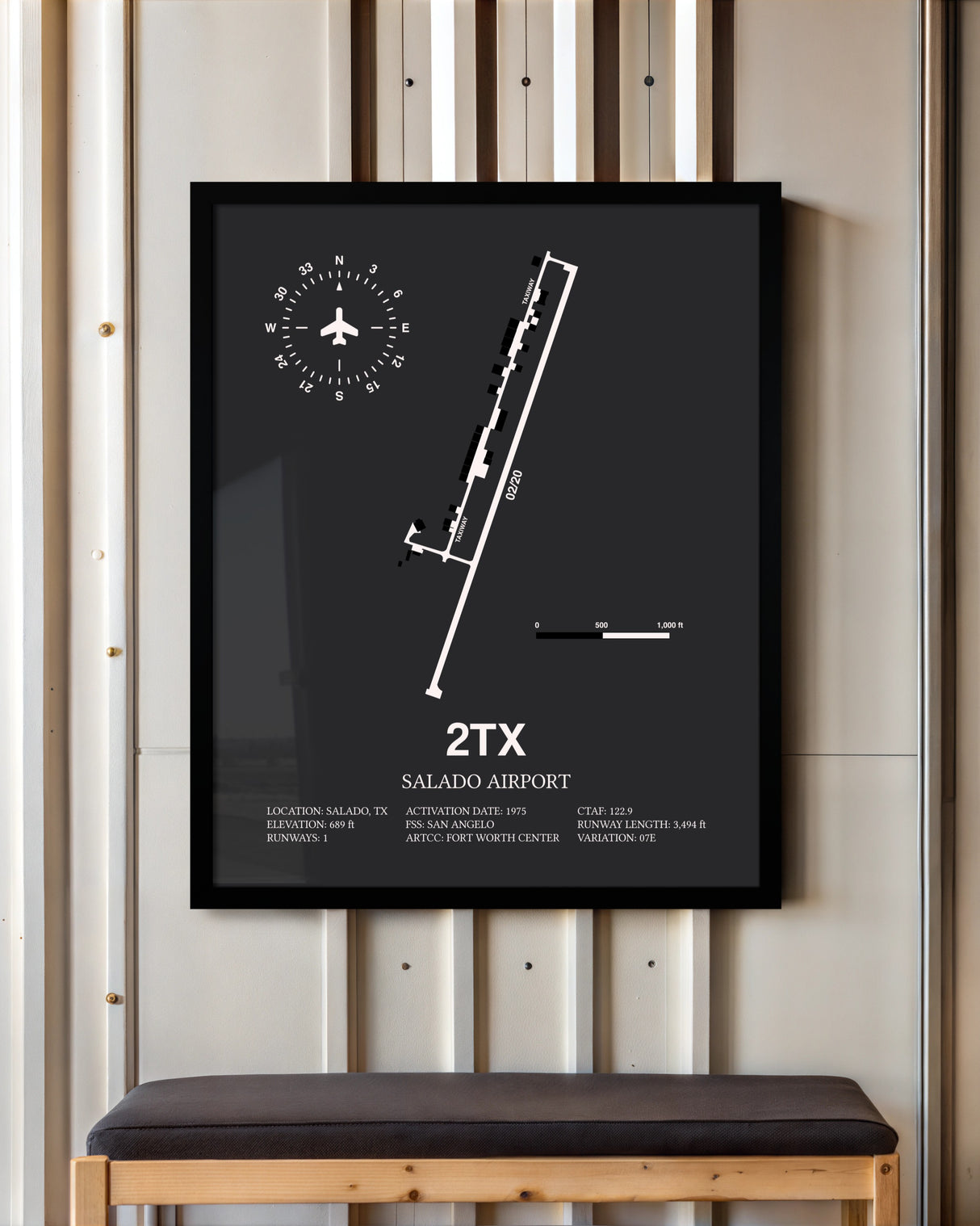 Frame color options for Salado Airport Wall Art