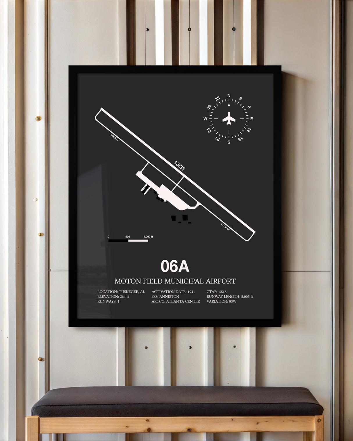 Frame color options for Moton Field Municipal Airport Wall Art