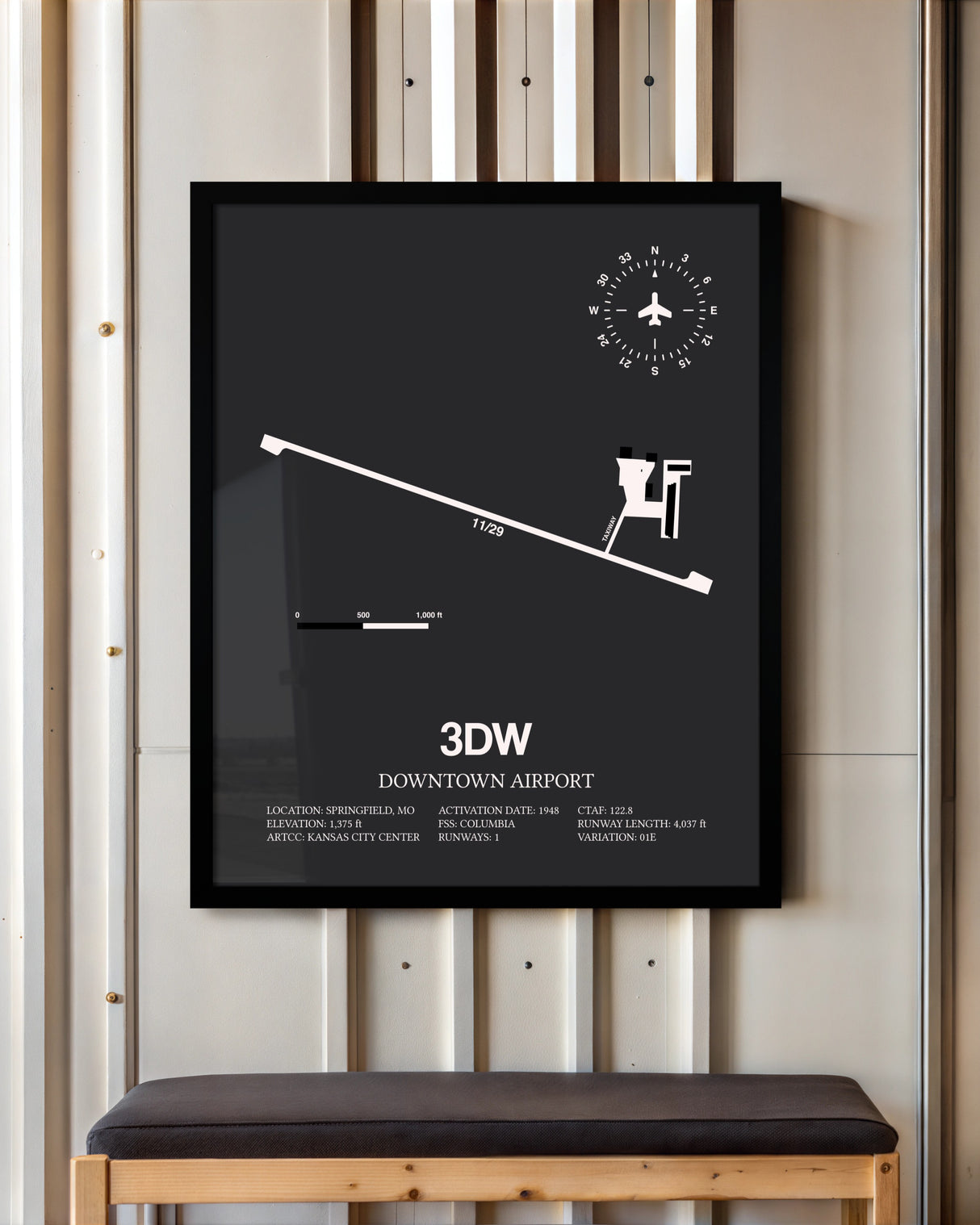 Frame color options for Downtown Airport Wall Art