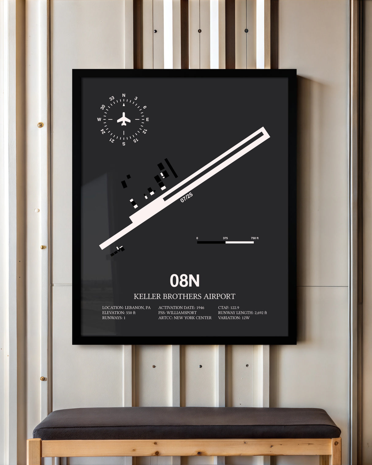Frame color options for Keller Brothers Airport Wall Art