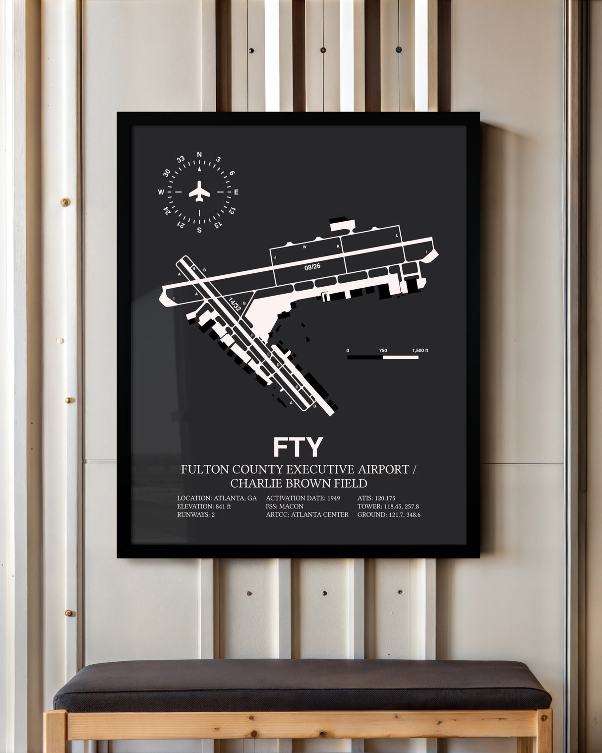 Frame color options for Fulton County Executive Airport / Charlie Brown Field Wall Art