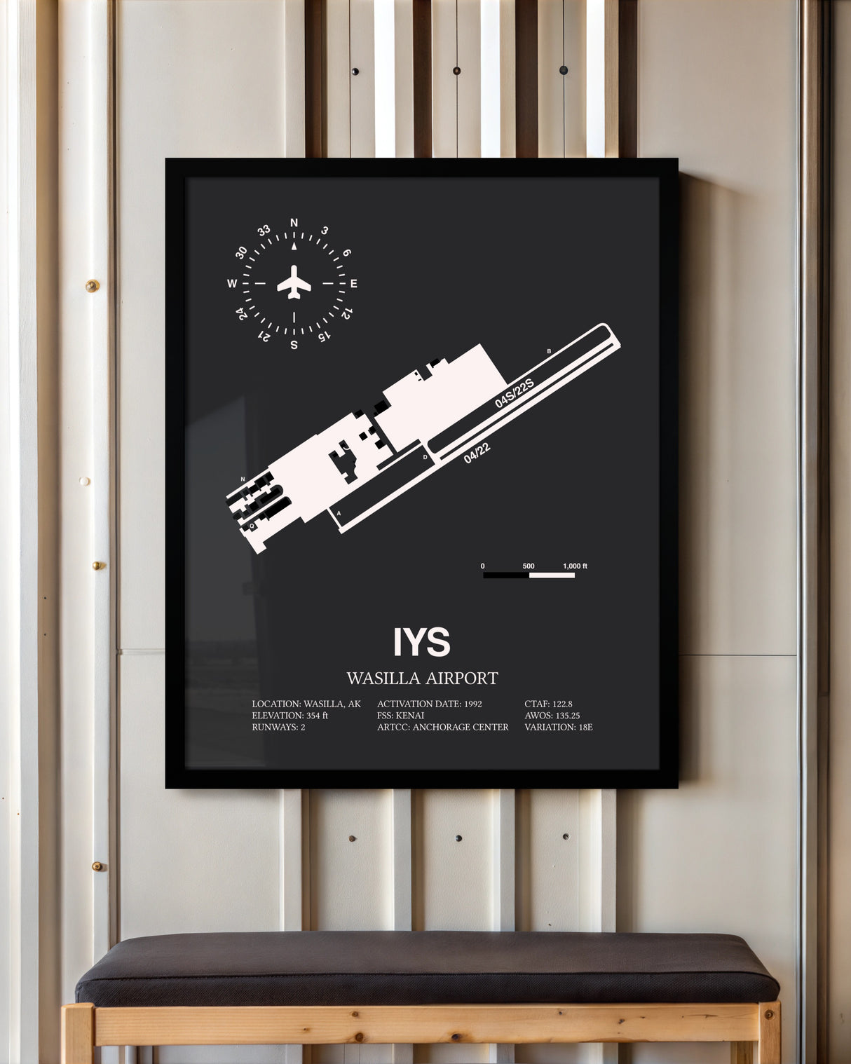 Frame color options for Wasilla Airport Wall Art
