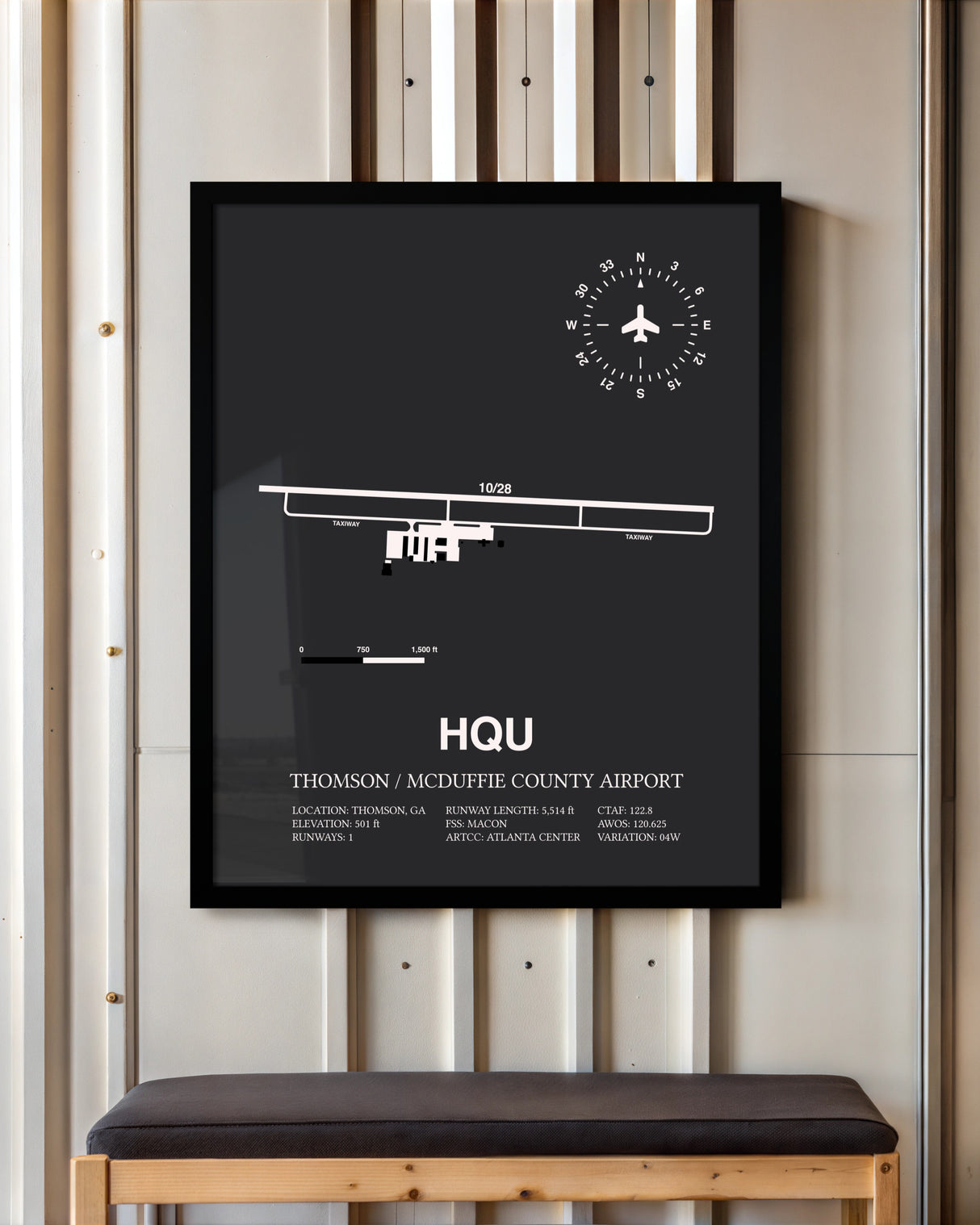 Frame color options for Thomson / McDuffie County Airport Wall Art