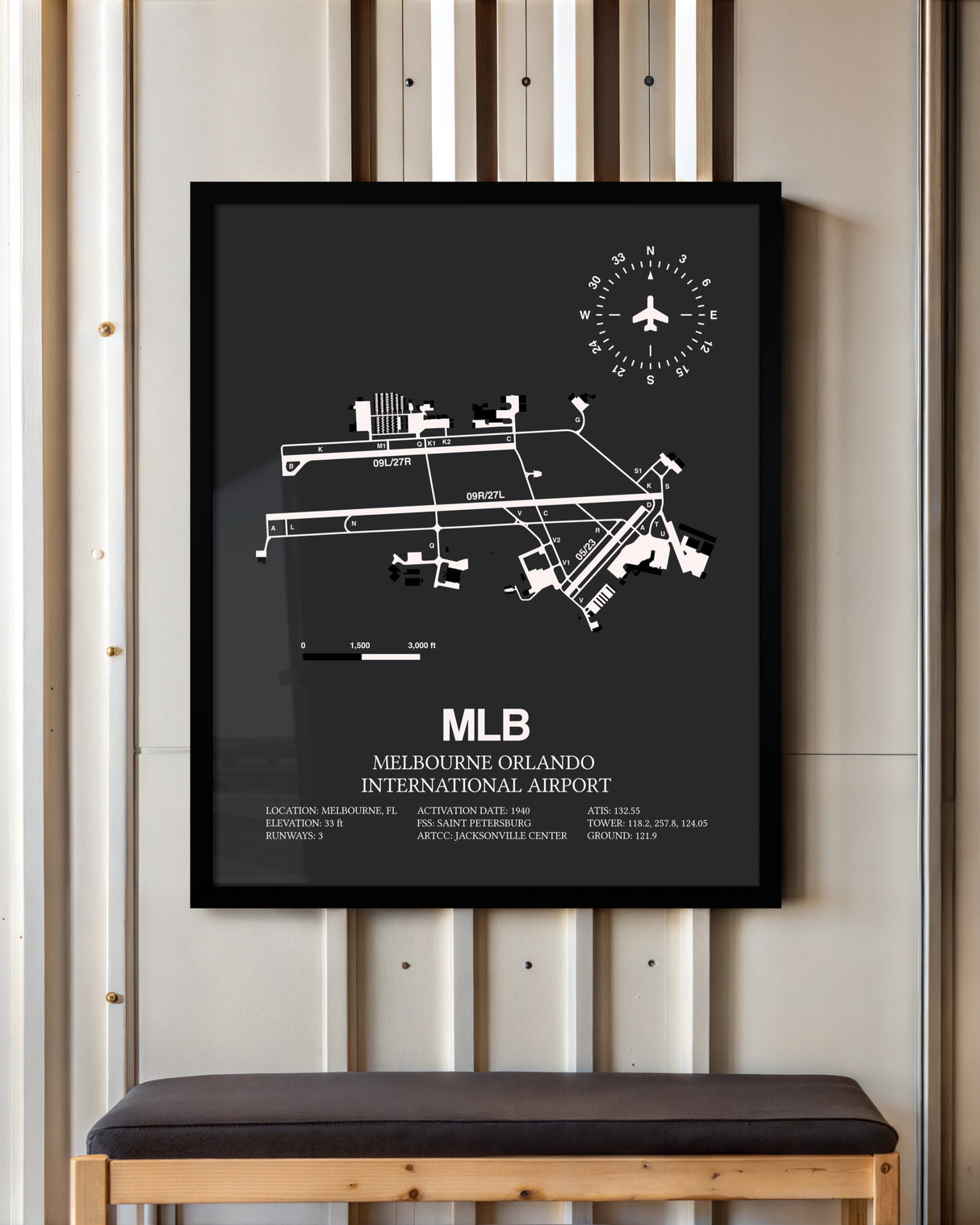 Frame color options for Melbourne Orlando International Airport Wall Art