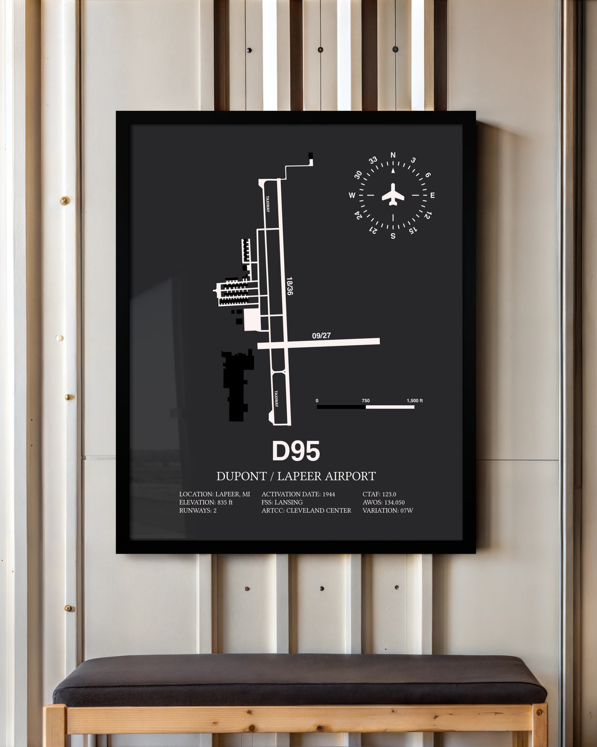 Frame color options for Dupont / Lapeer Airport Wall Art
