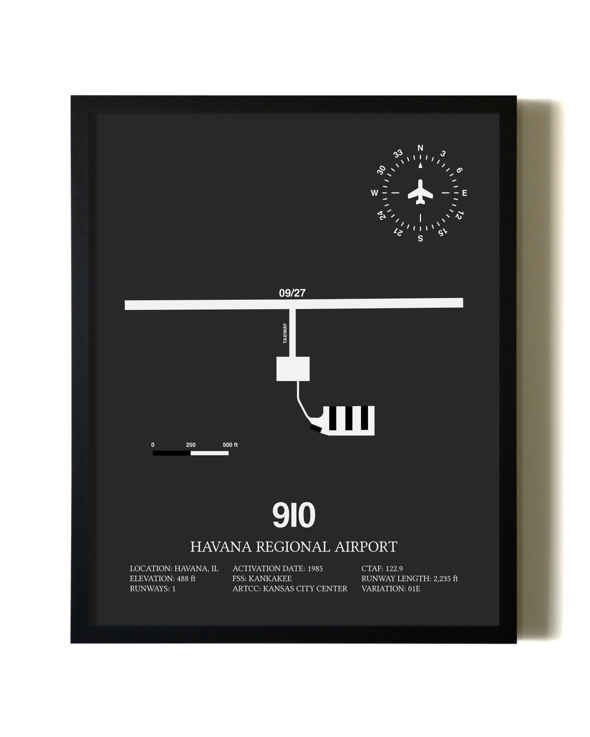 Unframed Havana Regional Airport map print poster