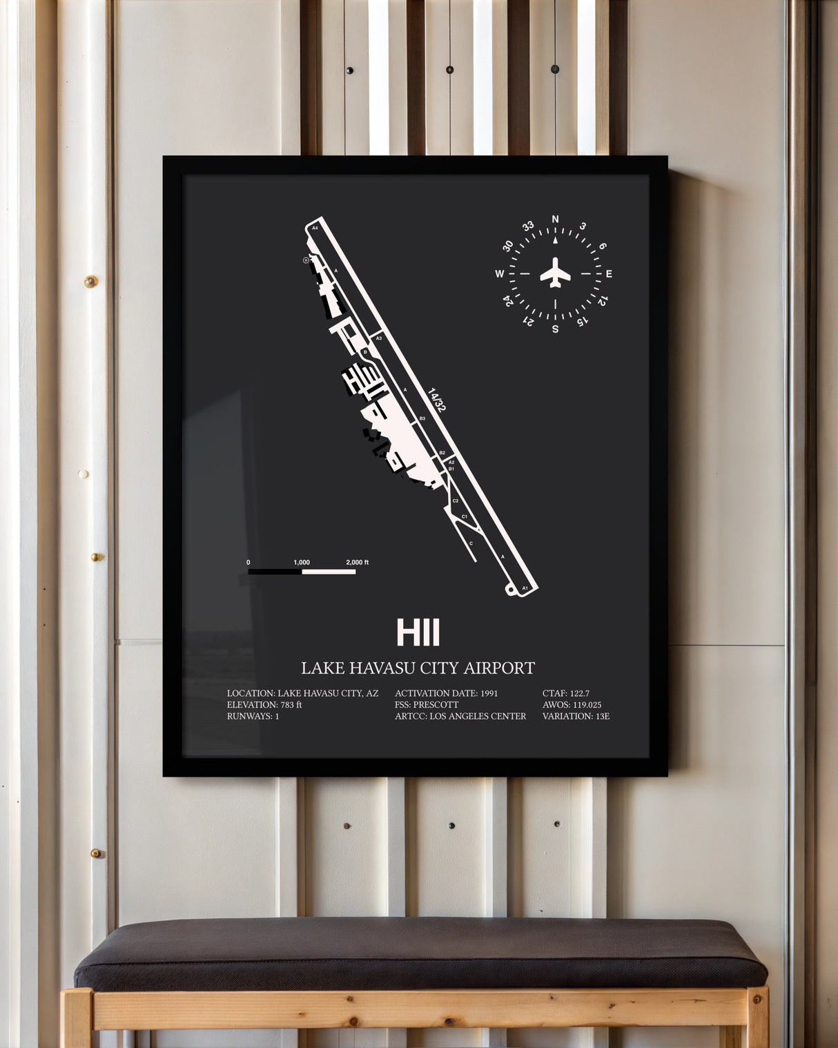 Frame color options for Lake Havasu City Airport Wall Art