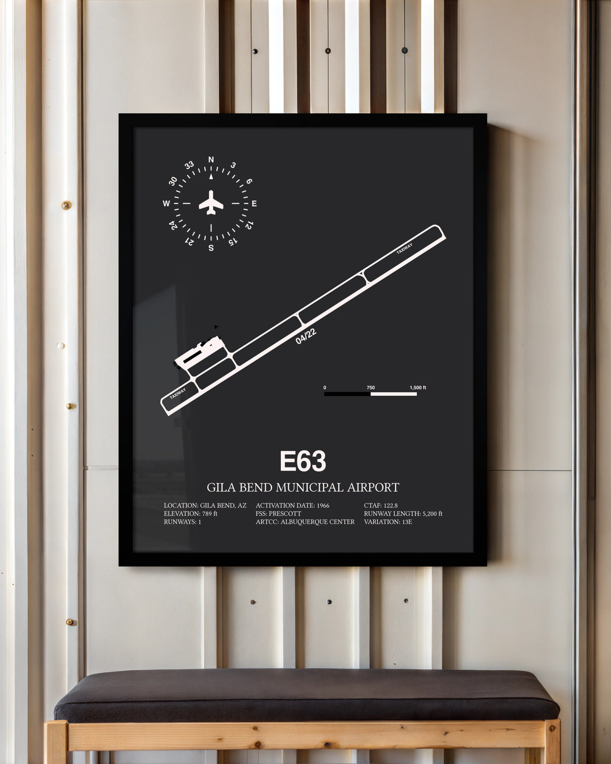 Frame color options for Gila Bend Municipal Airport Wall Art
