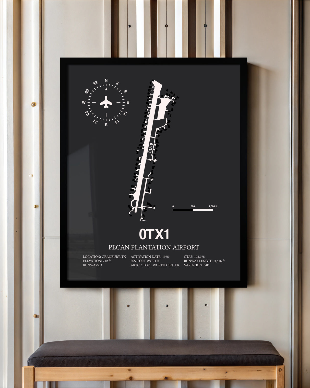 Frame color options for Pecan Plantation Airport Wall Art