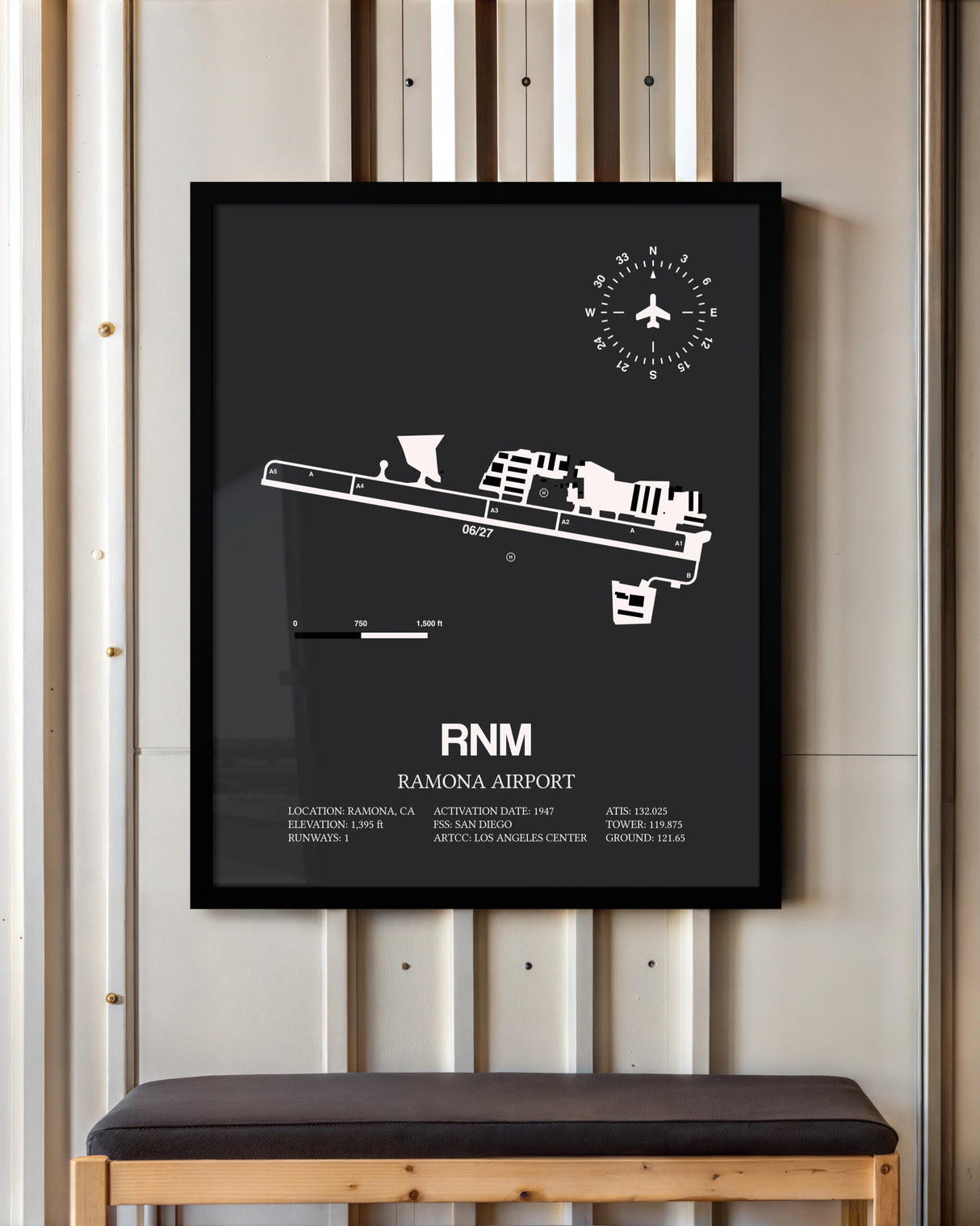 Frame color options for Ramona Airport Wall Art