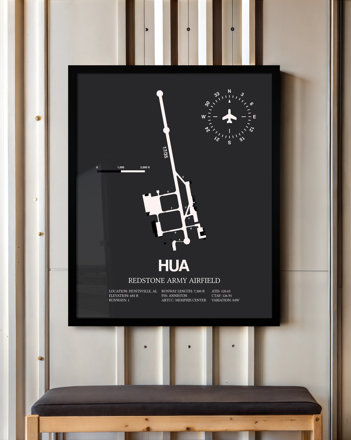 Frame color options for Redstone Army Airfield Wall Art