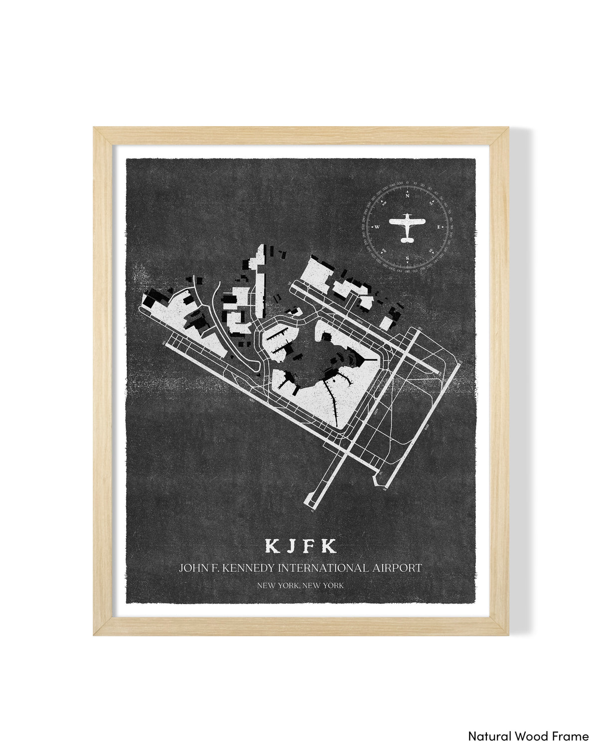 JFK Airport Map, Vintage Style, John F. Kennedy International Airport Print
