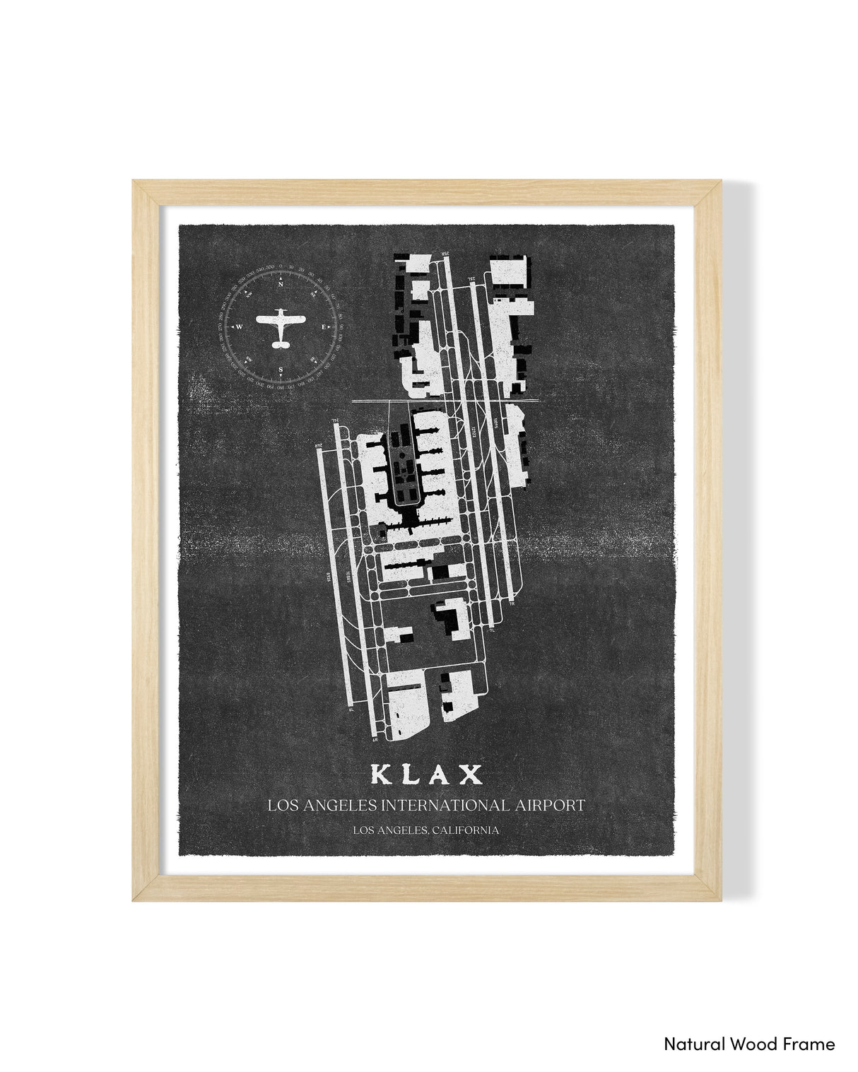 LAX Airport Map, Vintage Style, Los Angeles International Airport Print