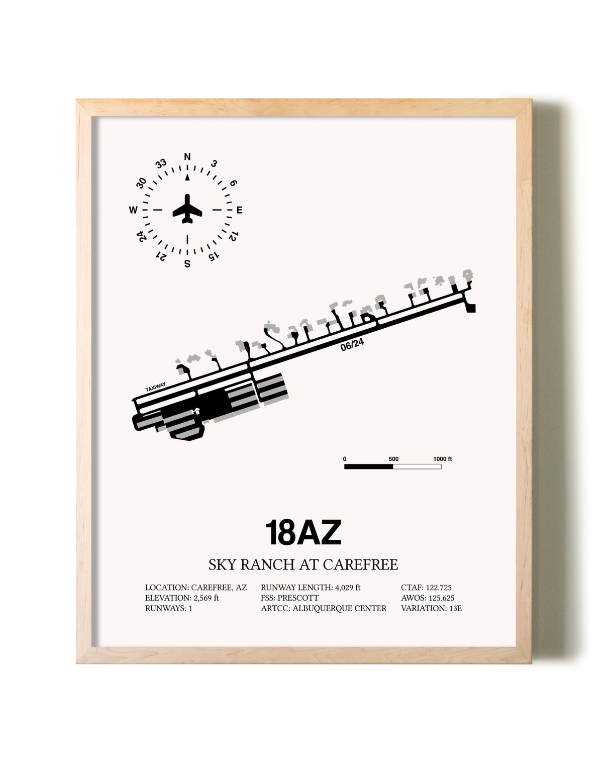 Sky Ranch at Carefree framed wall art in white frame