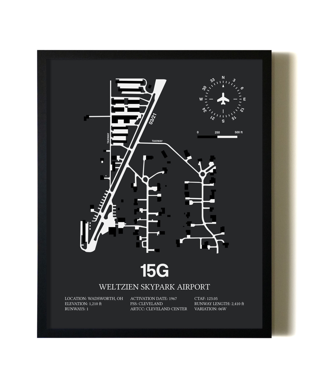 Unframed Weltzien Skypark Airport map print poster