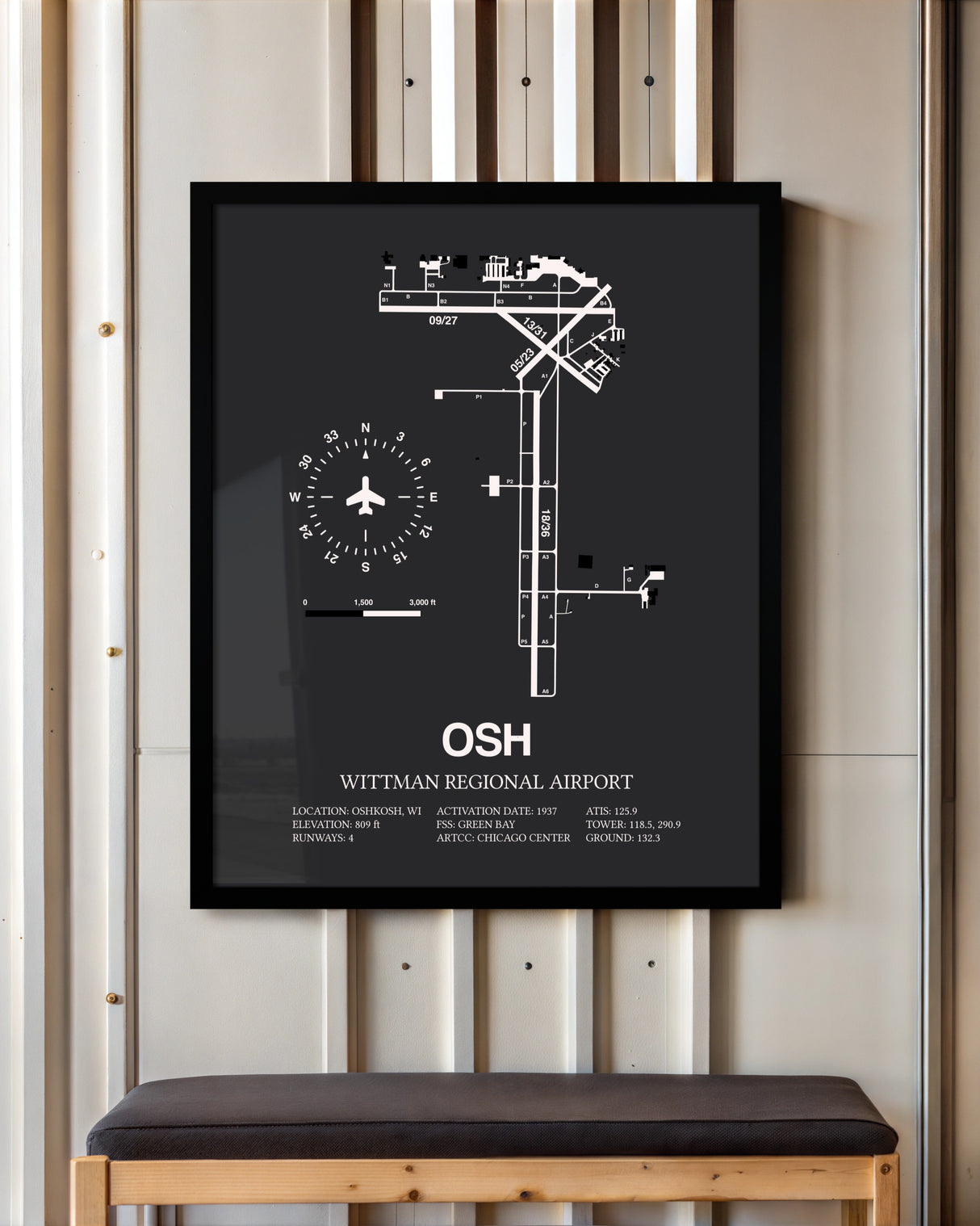 Frame color options for Wittman Regional Airport Wall Art