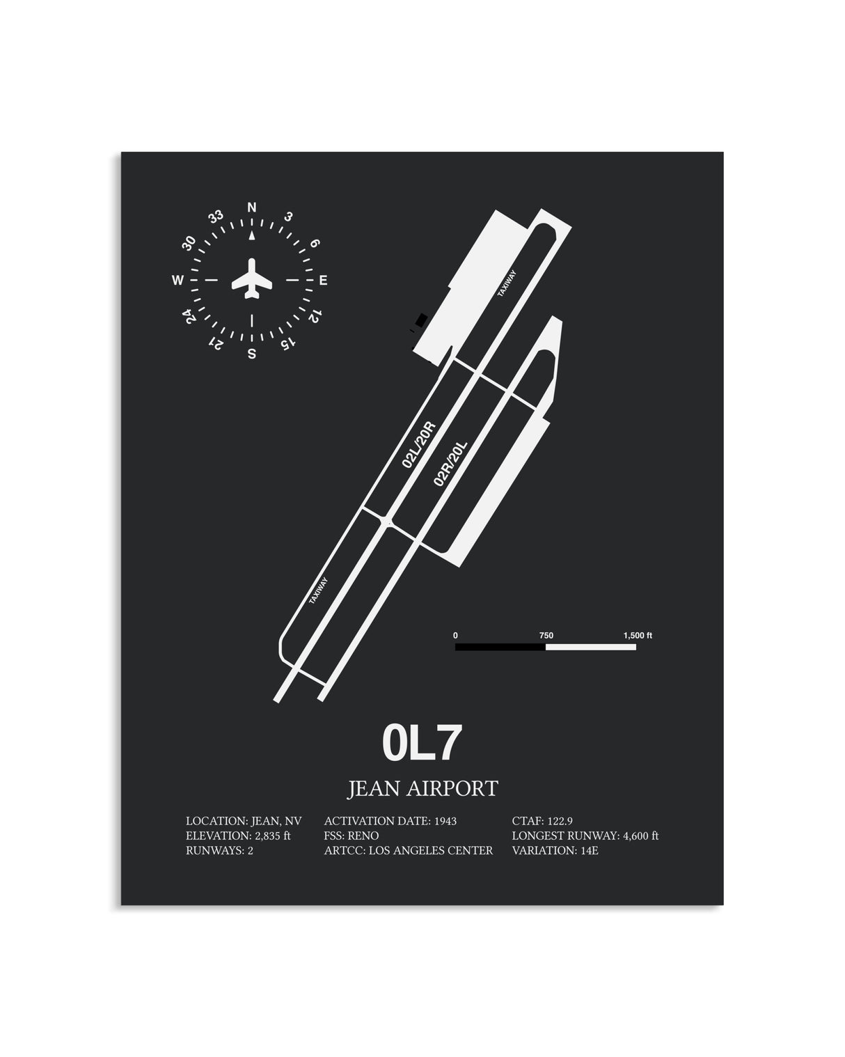 Gray Framed Jean Airport layout wall art poster