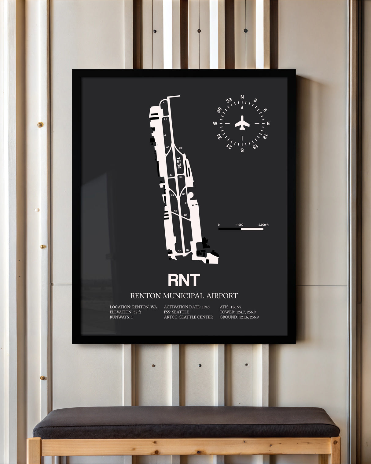Frame color options for Renton Municipal Airport Wall Art