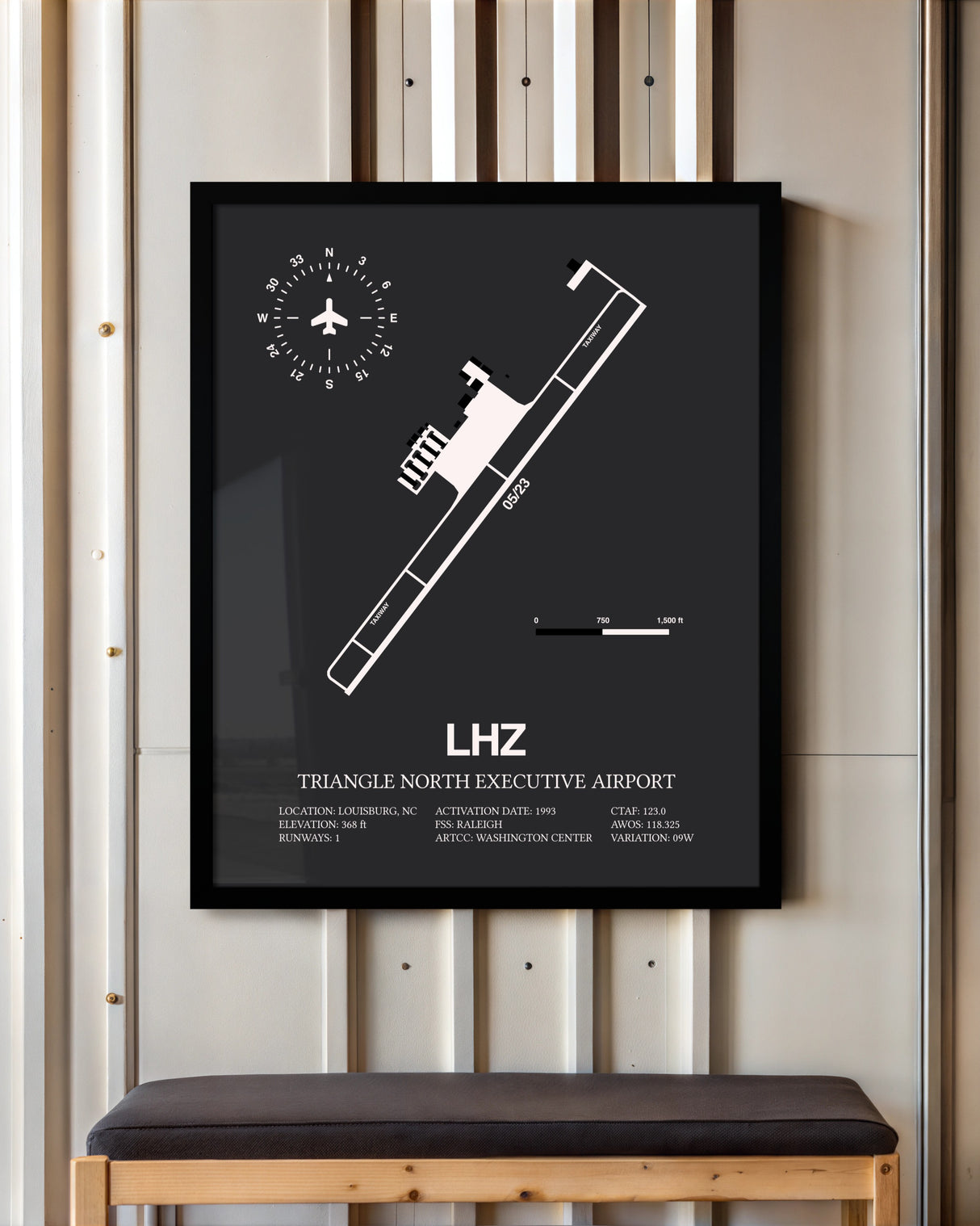 Frame color options for Triangle North Executive Airport Wall Art