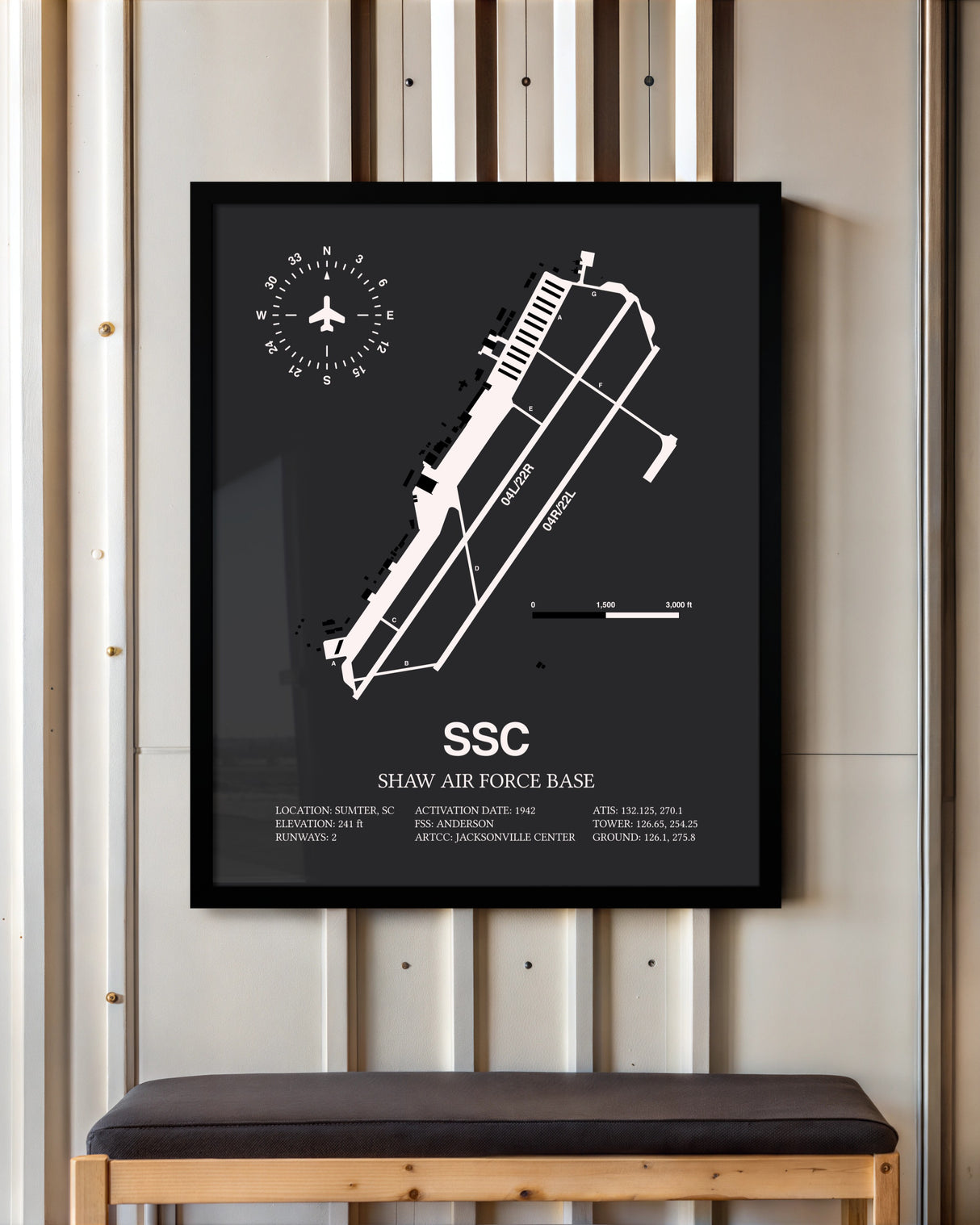 Frame color options for Shaw Air Force Base Wall Art