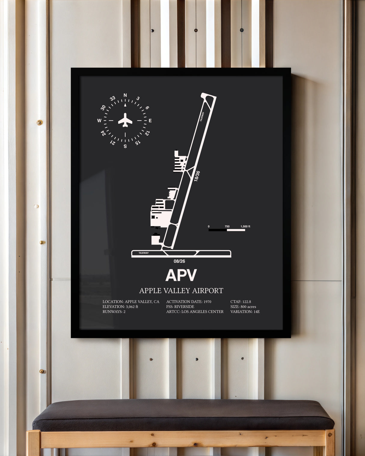 Frame color options for Apple Valley Airport Wall Art