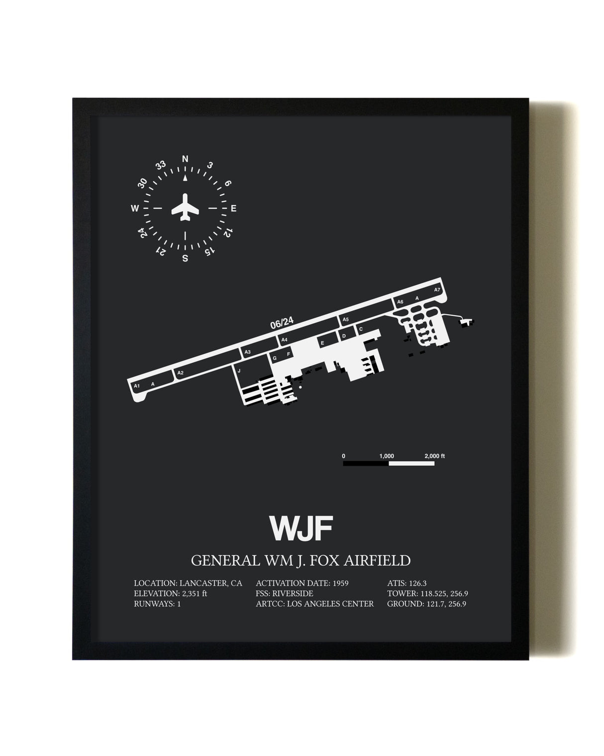 Unframed General William J. Fox Airfield map print poster
