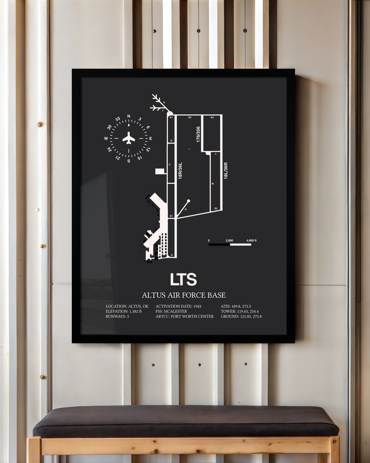 Frame color options for Altus Air Force Base Wall Art