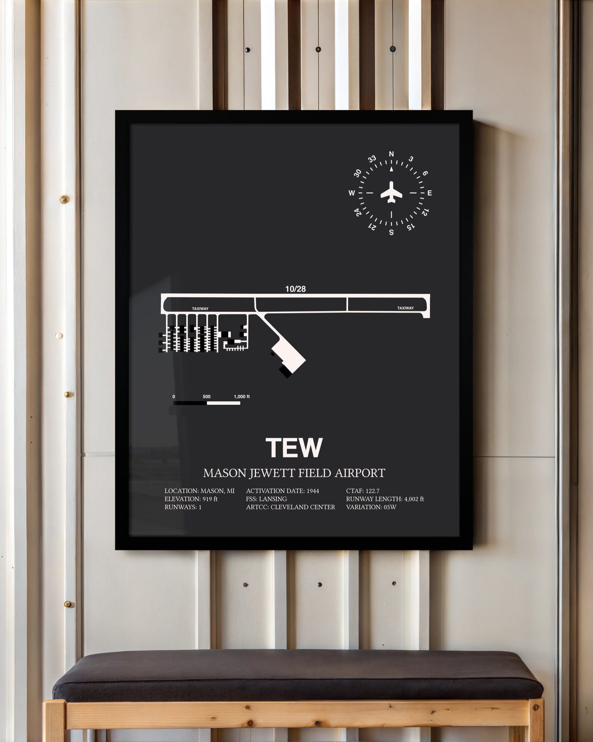 Frame color options for Mason Jewett Field Airport Wall Art