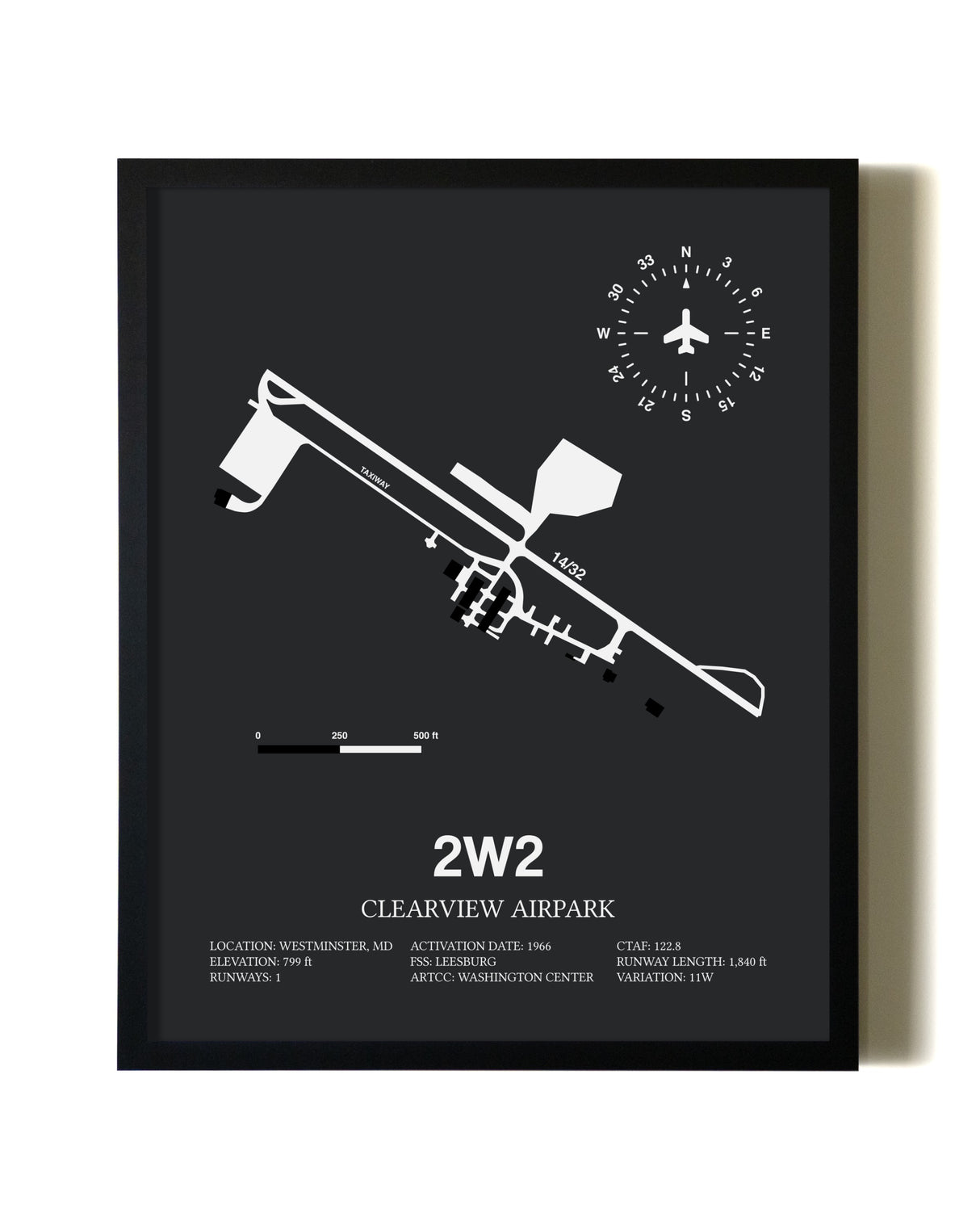 Unframed Clearview Airpark map print poster