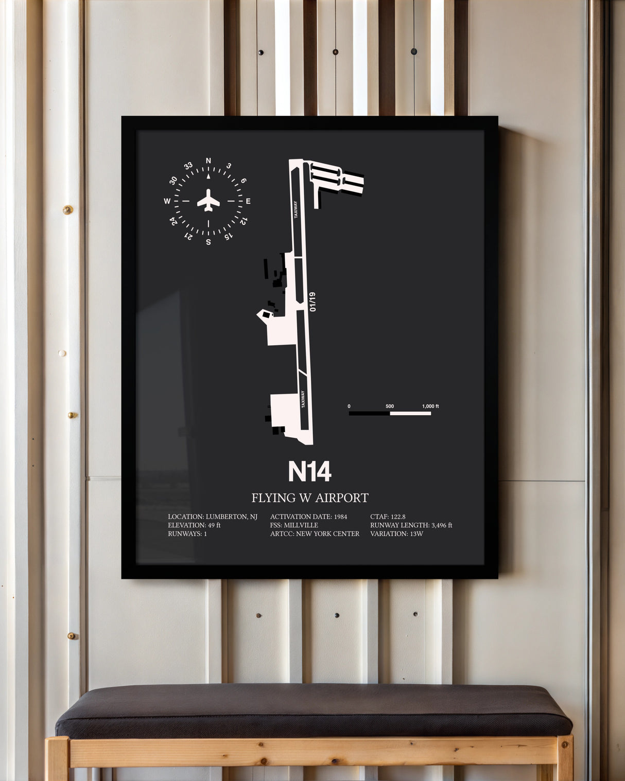 Frame color options for Flying W. Airport Wall Art