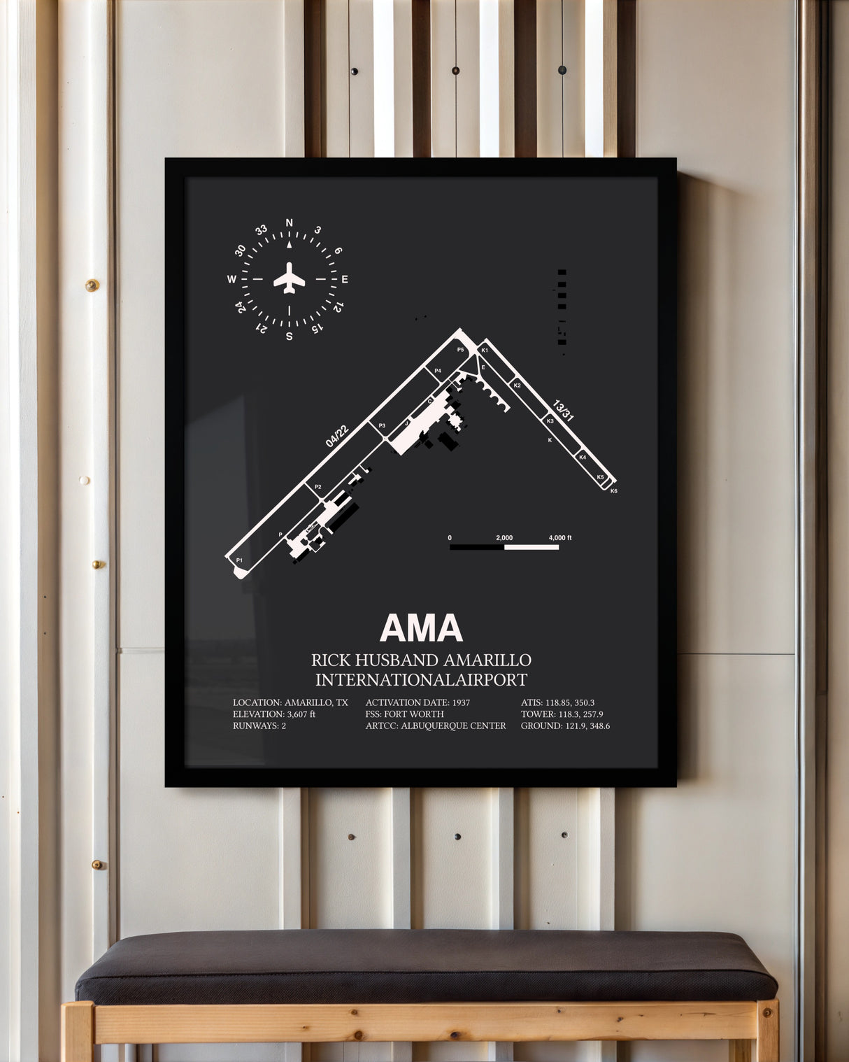 Frame color options for Rick Husband Amarillo International Airport Wall Art