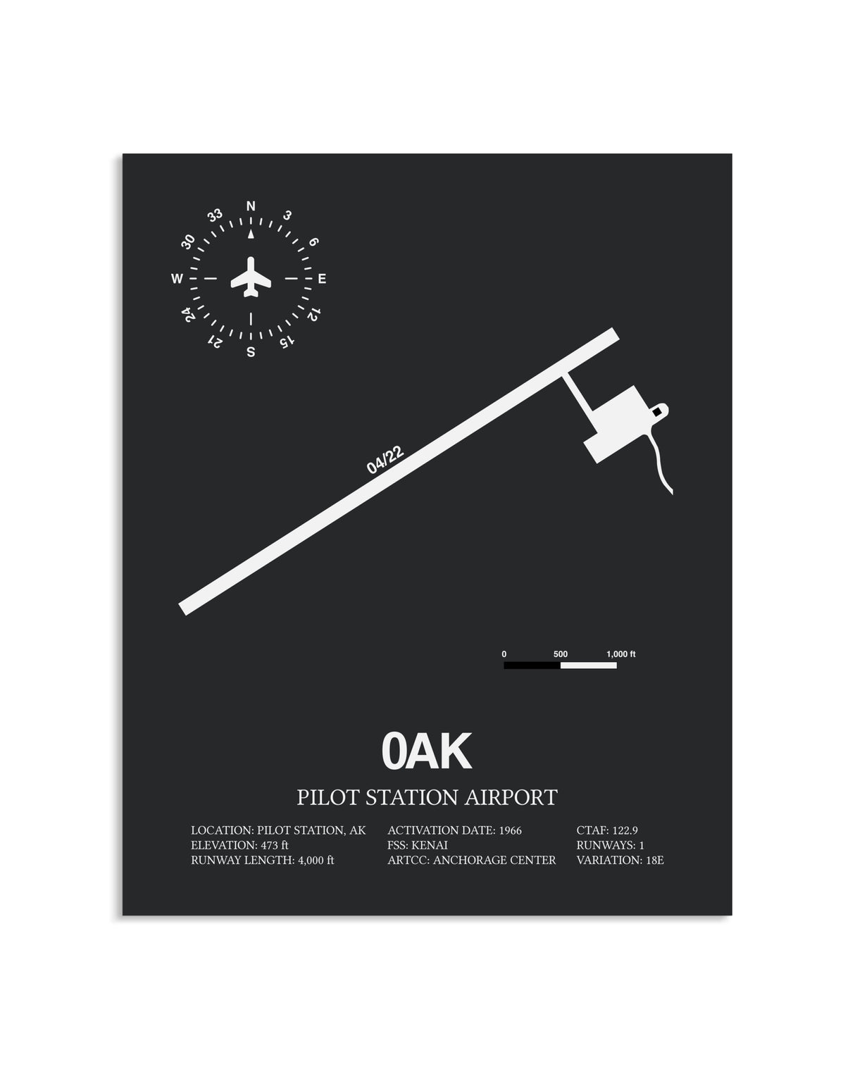 Gray Framed Pilot Station Airport layout wall art poster